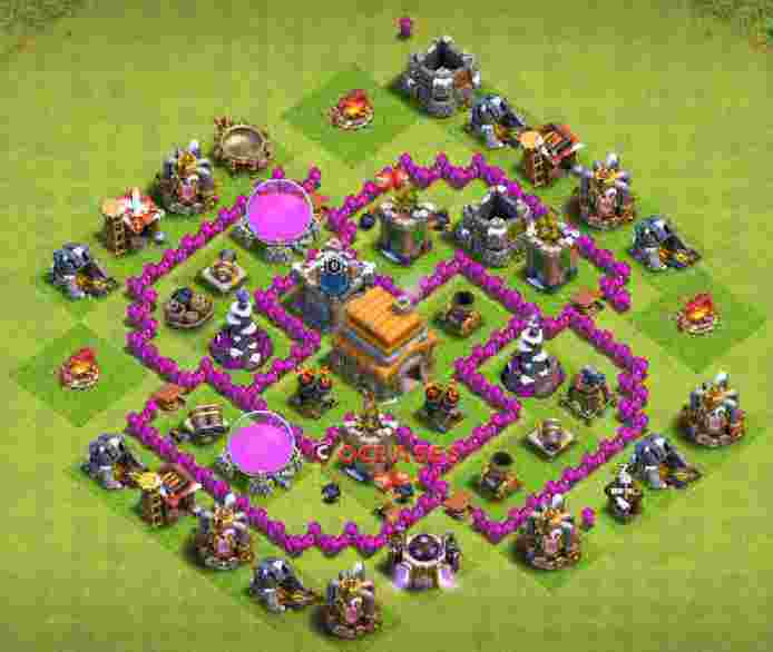 Town Hall 6 Base – Layout id: 6gbwp base layout