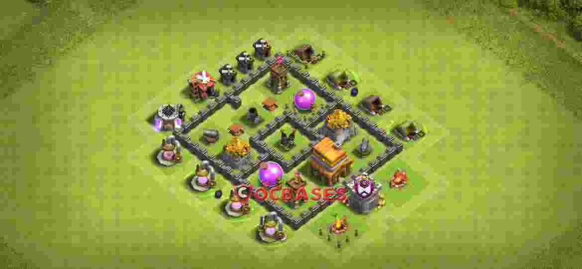 Town Hall 4 Base – Layout id: tdzw5 base layout
