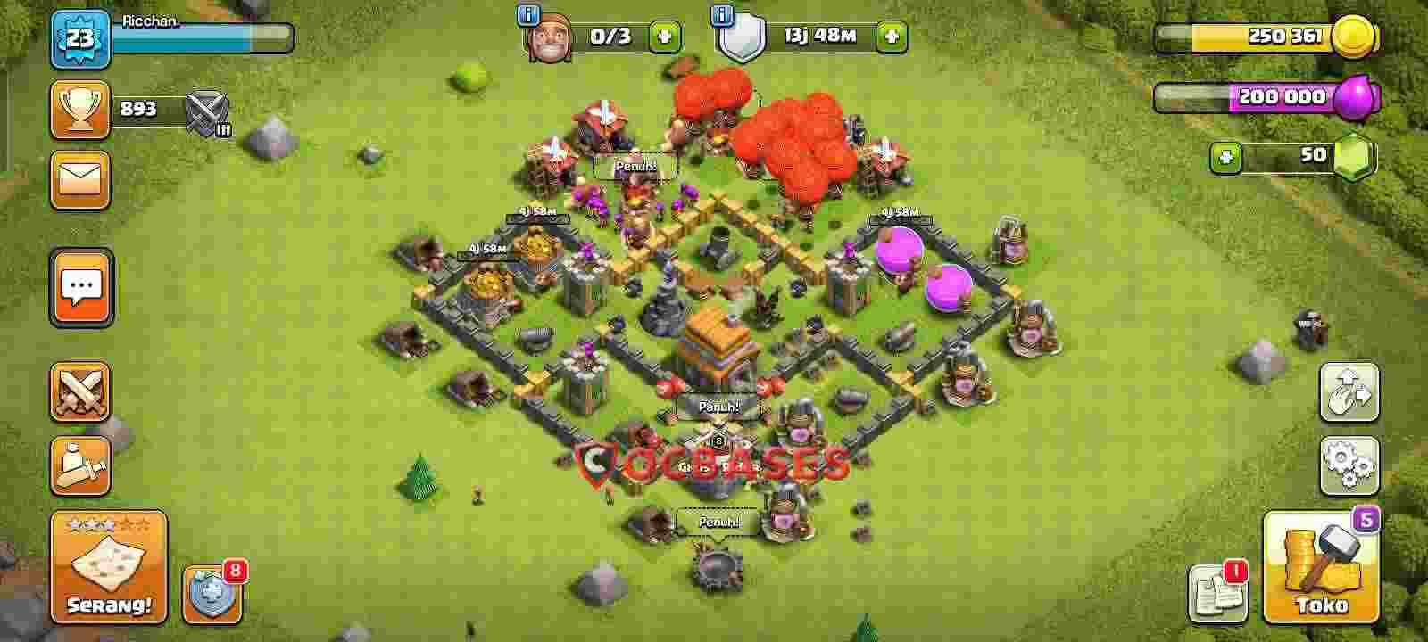 Town Hall 5 Base – Layout id: yk6cm base layout