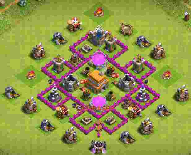 Town Hall 6 Base – Layout id: 3uvfm base layout