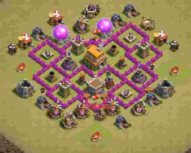 Town Hall 6 Base – Layout id: 32wrg base layout