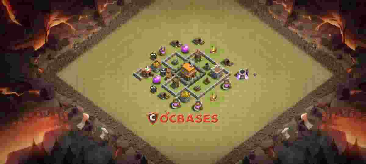 Town Hall 4 Base – Layout id: y2g3i base layout