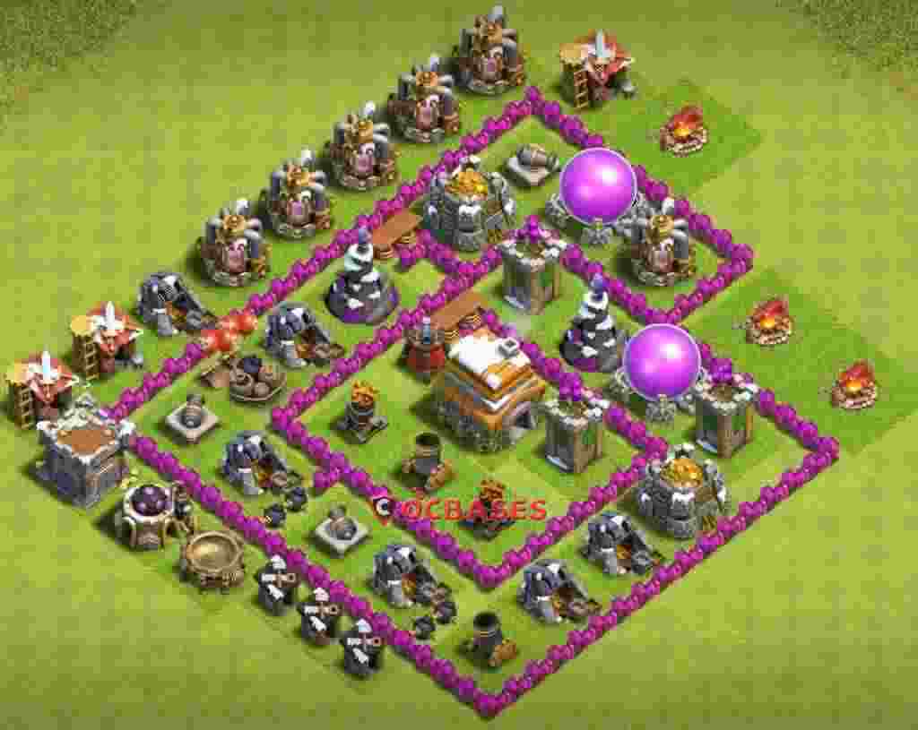 Town Hall 6 Base – Layout id: m4u5z base layout