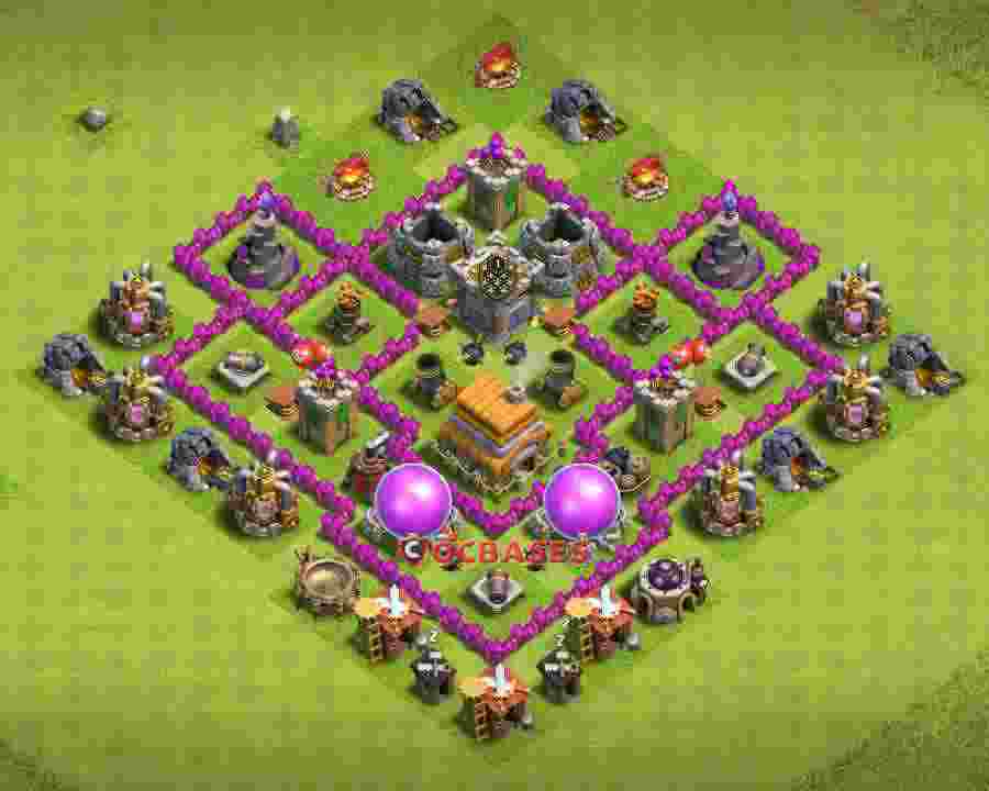 Town Hall 6 Base – Layout id: 1w9kl base layout