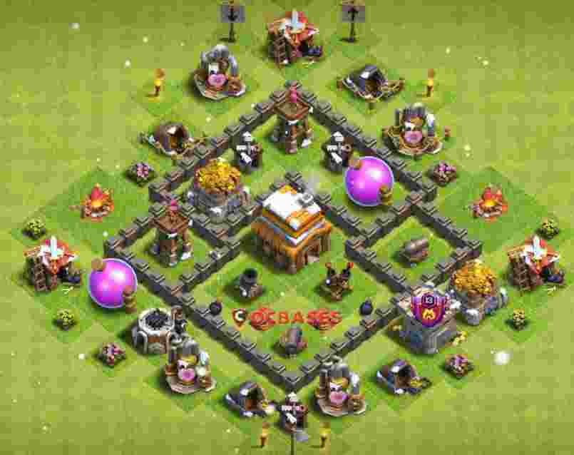 Town Hall 4 Base – Layout id: ftqng base layout