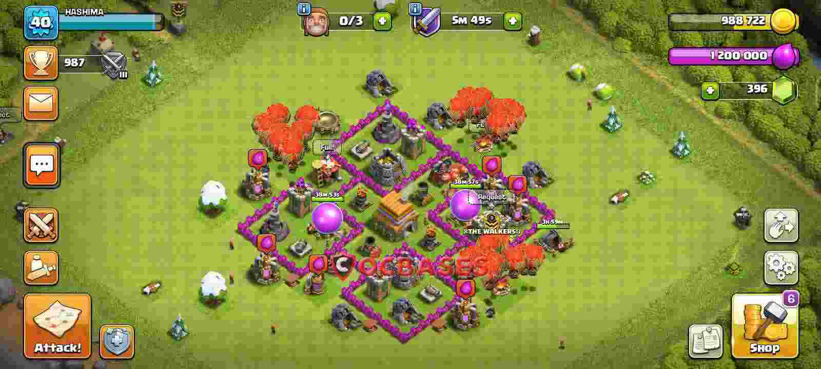Town Hall 6 Base – Layout id: df9wo base layout