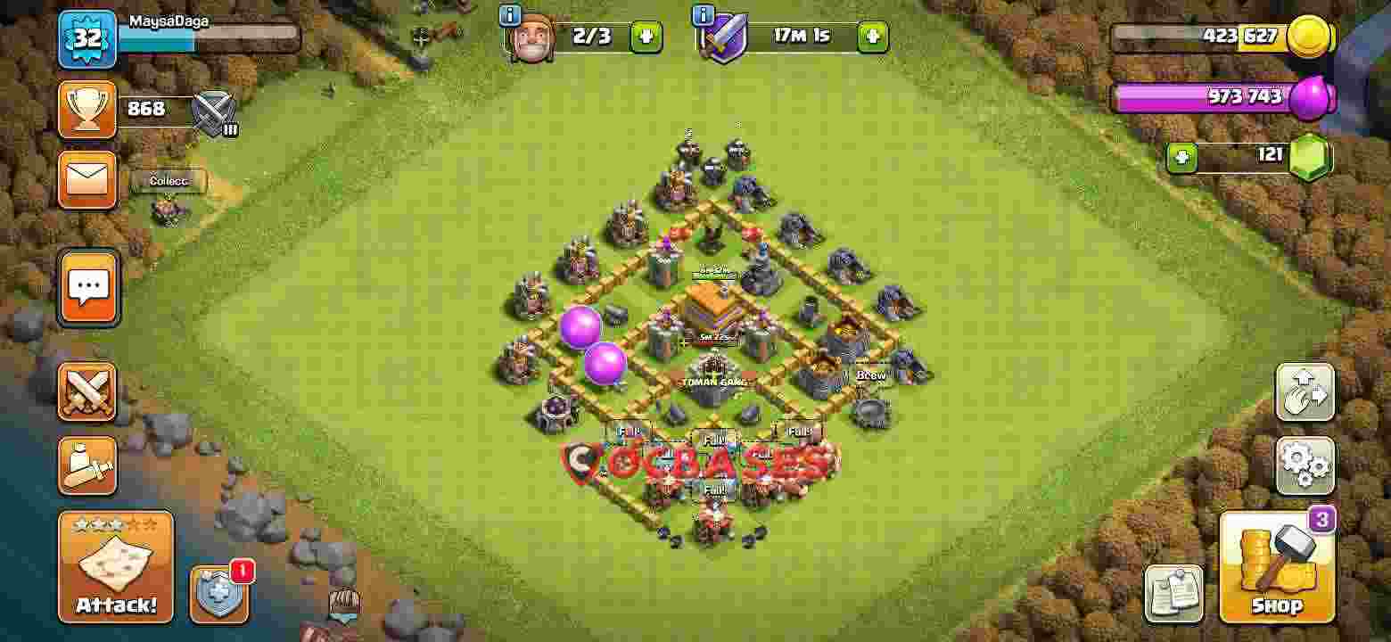 Town Hall 5 Base – Layout id: 11su7 base layout