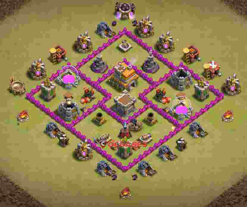 Town Hall 6 Base – Layout id: 3mar9 base layout