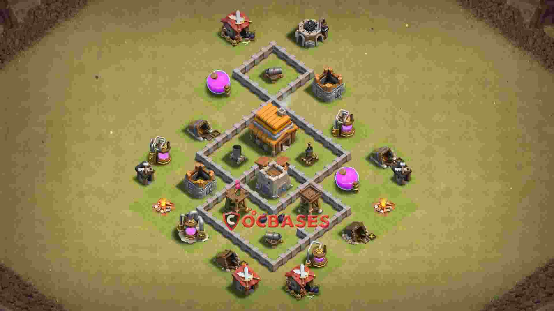 Town Hall 4 Base – Layout id: 894i6 base layout
