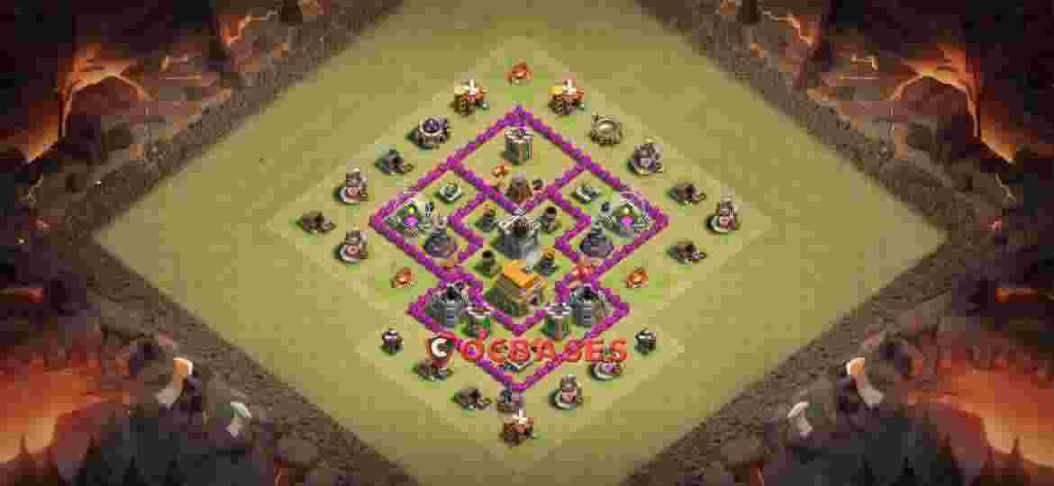 Town Hall 6 Base – Layout id: 88uxw base layout