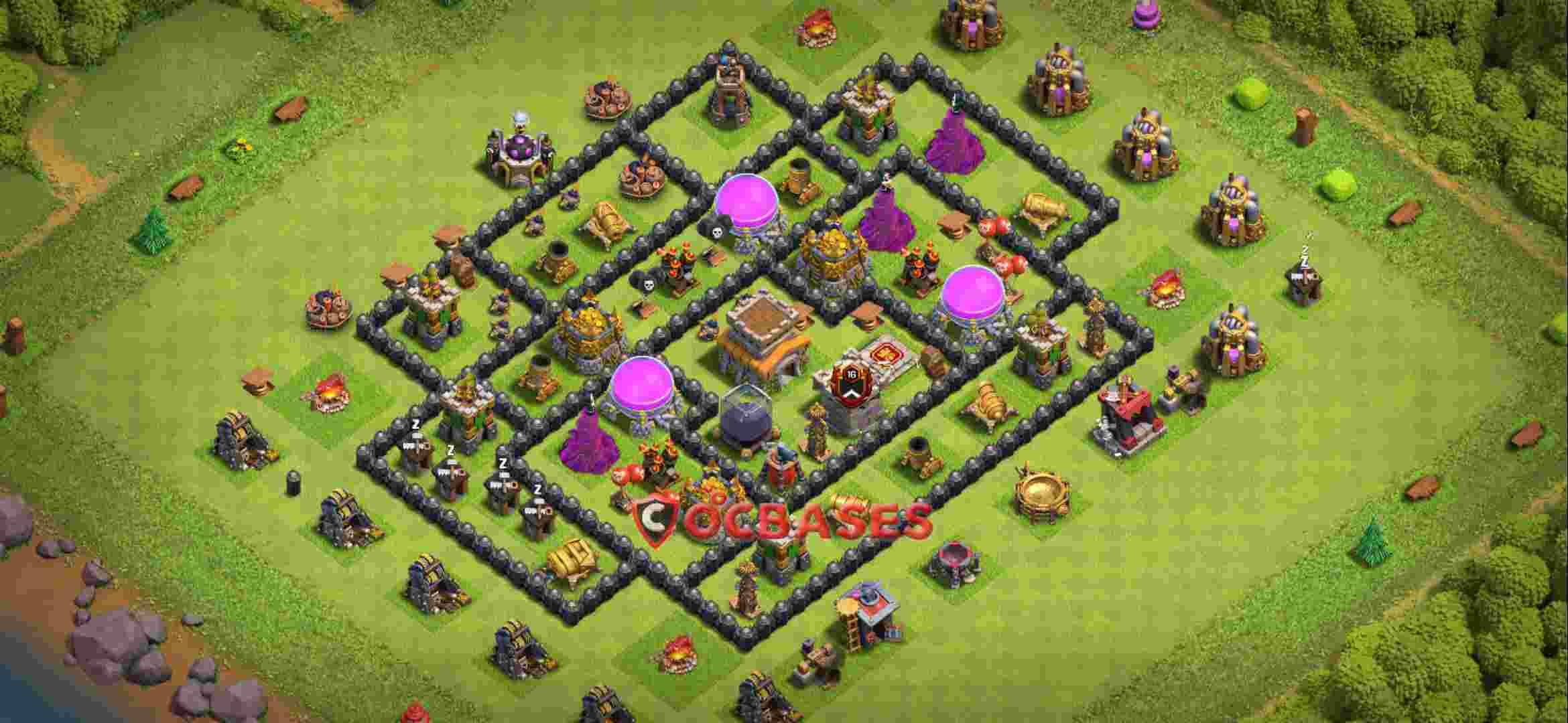 Town Hall 8 Base – Layout id: 9l4lu base layout