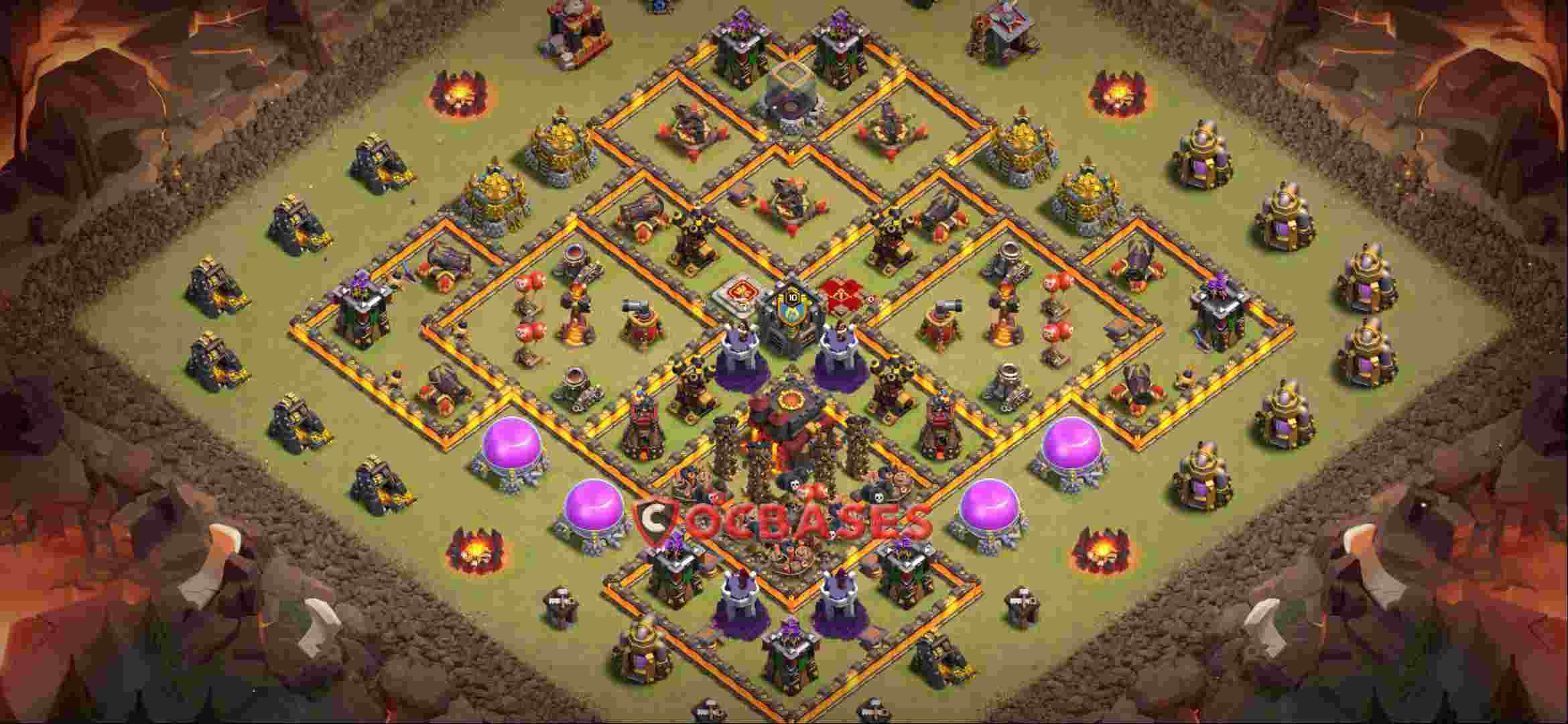 Town Hall 10 Base – Layout id: 3ybd9 base layout