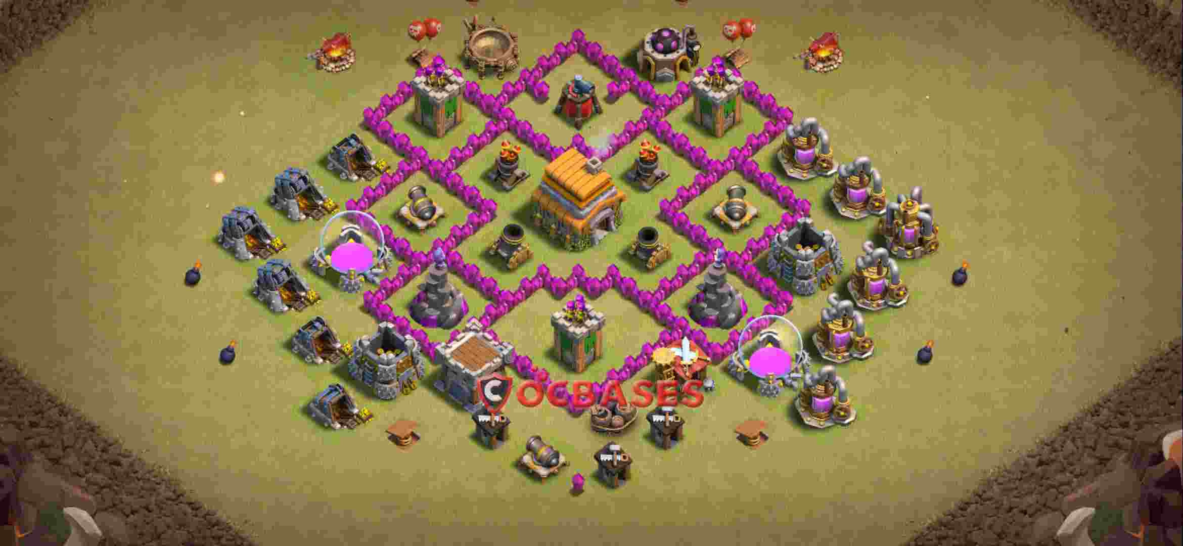 Town Hall 6 Base – Layout id: uwz05 base layout