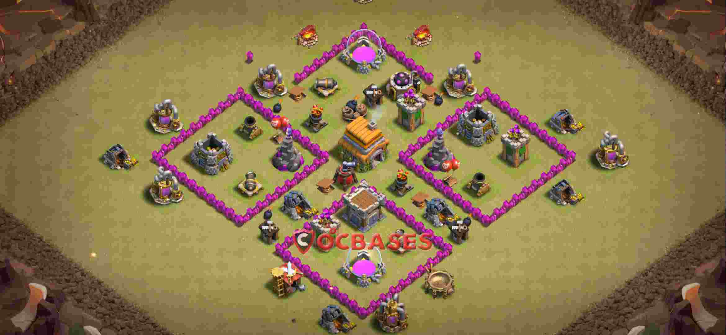 Town Hall 6 Base – Layout id: 4rjdv base layout