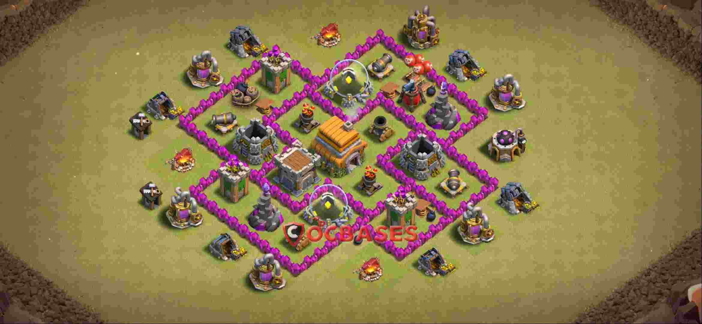 Town Hall 6 Base -war – Layout id: 355lg base layout