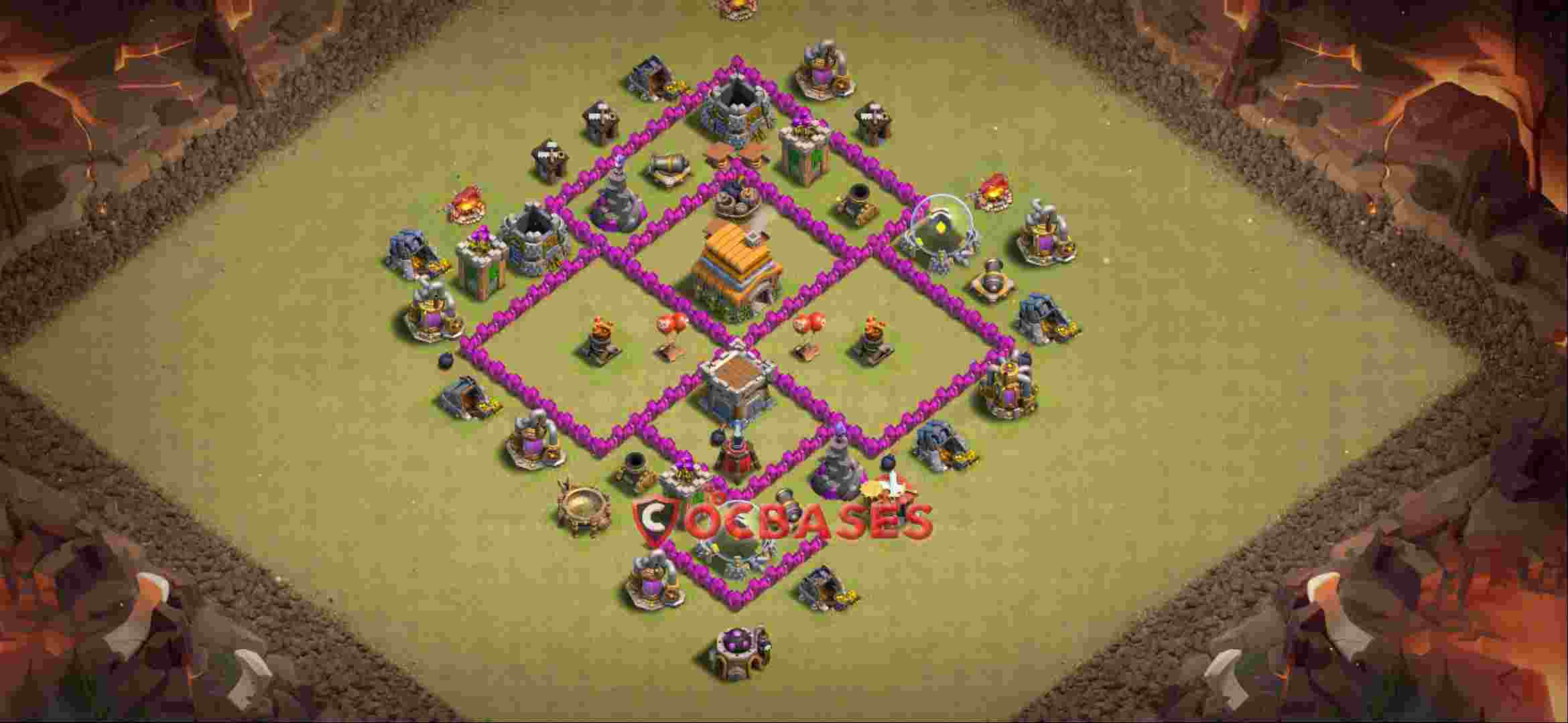 Town Hall 6 Base -war – Layout id: cshp9 base layout