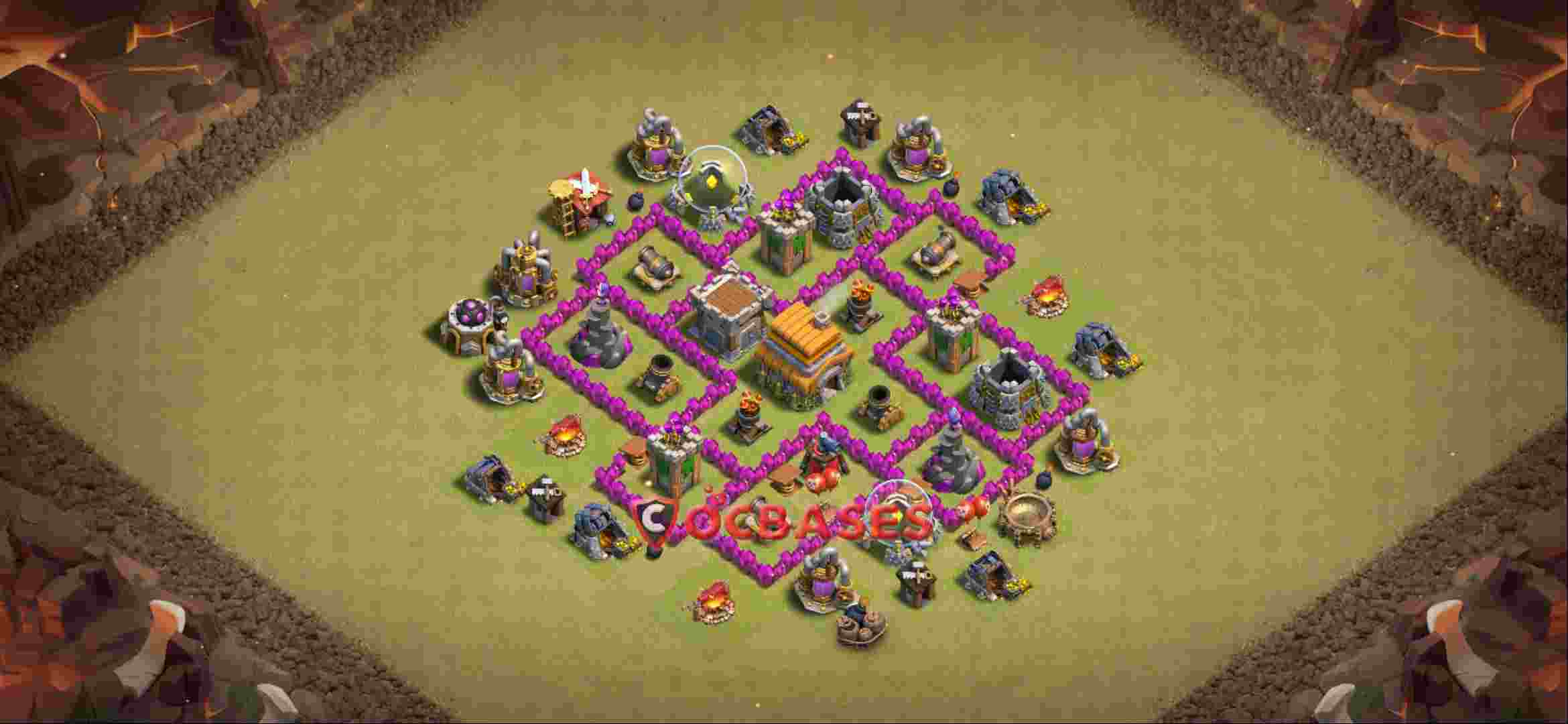 Town Hall 6 Base -war – Layout id: ukeew base layout
