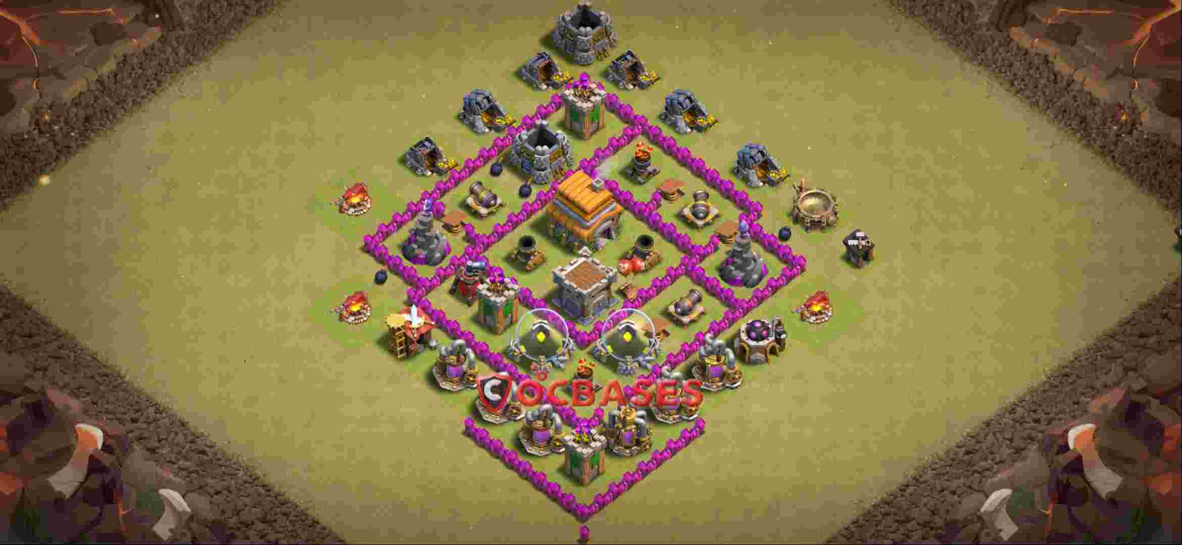 Town Hall 6 Base -war – Layout id: 5y1pn base layout