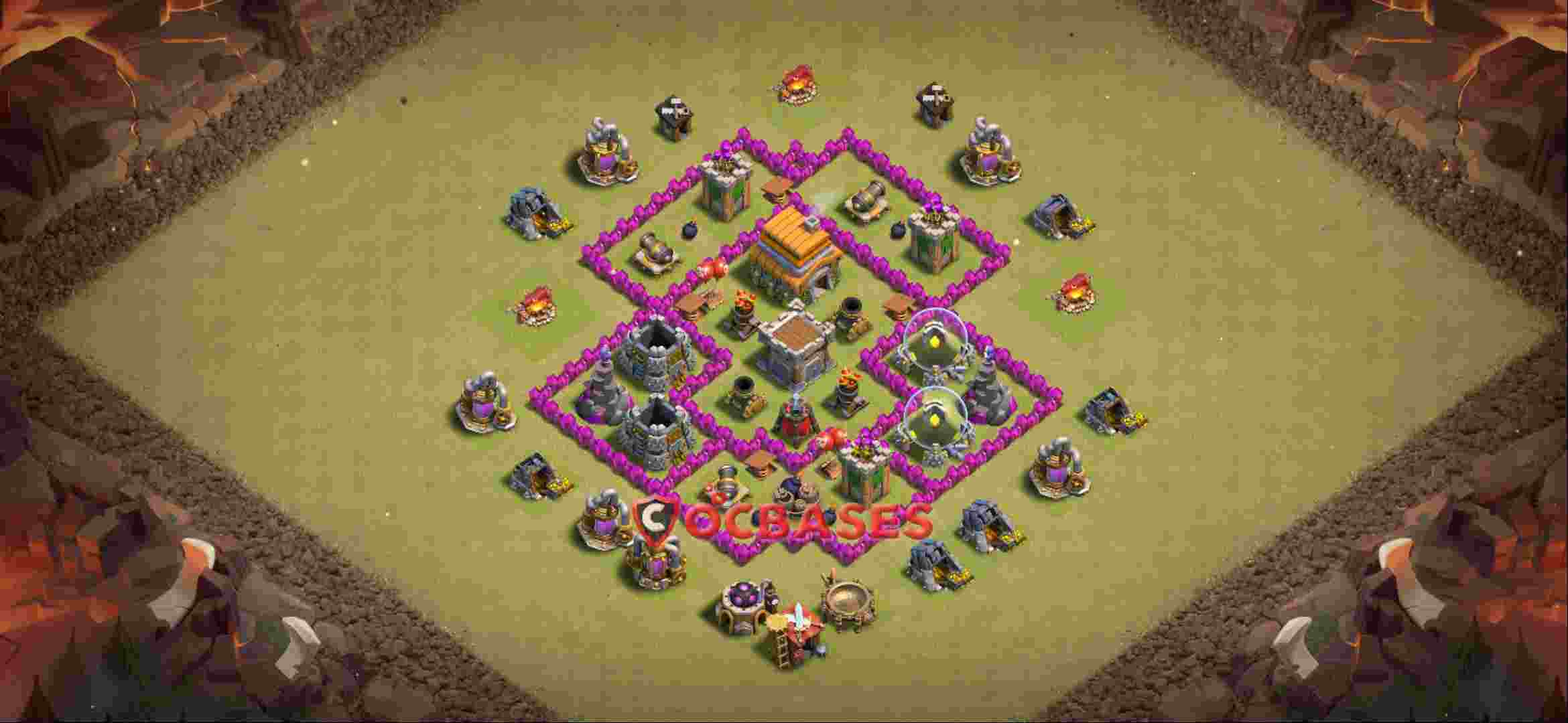 Town Hall 6 Base -war – Layout id: umxq0 base layout