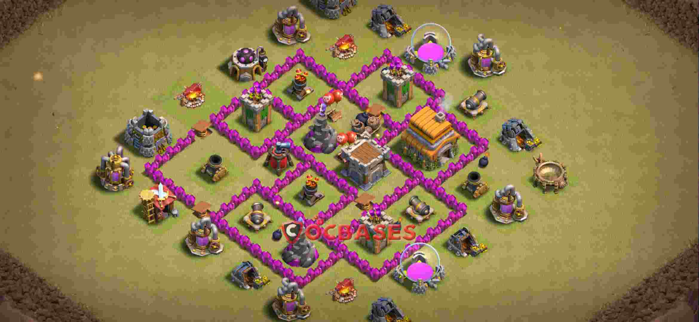 Town Hall 6 Base – Layout id: h7us1 base layout