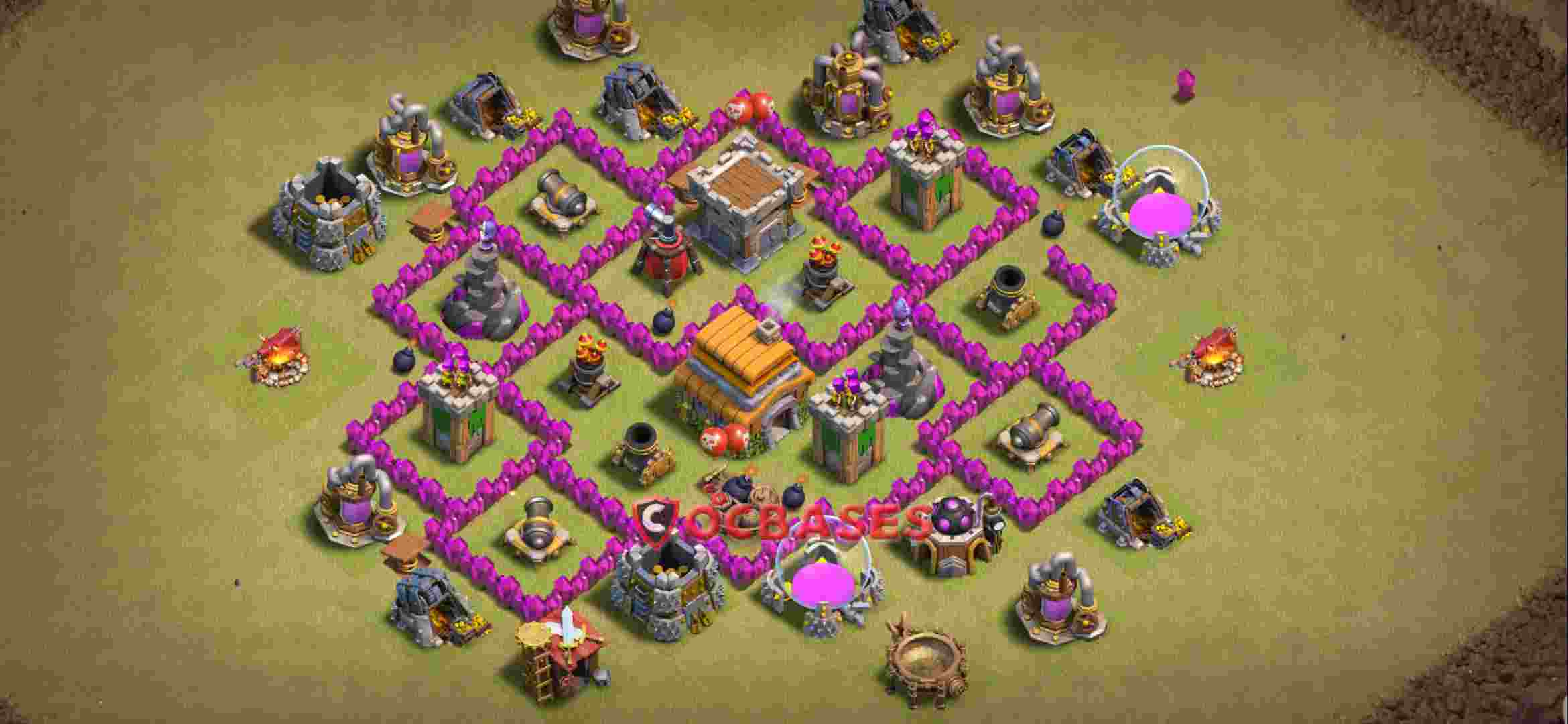 Town Hall 6 Base – Layout id: 8tter base layout