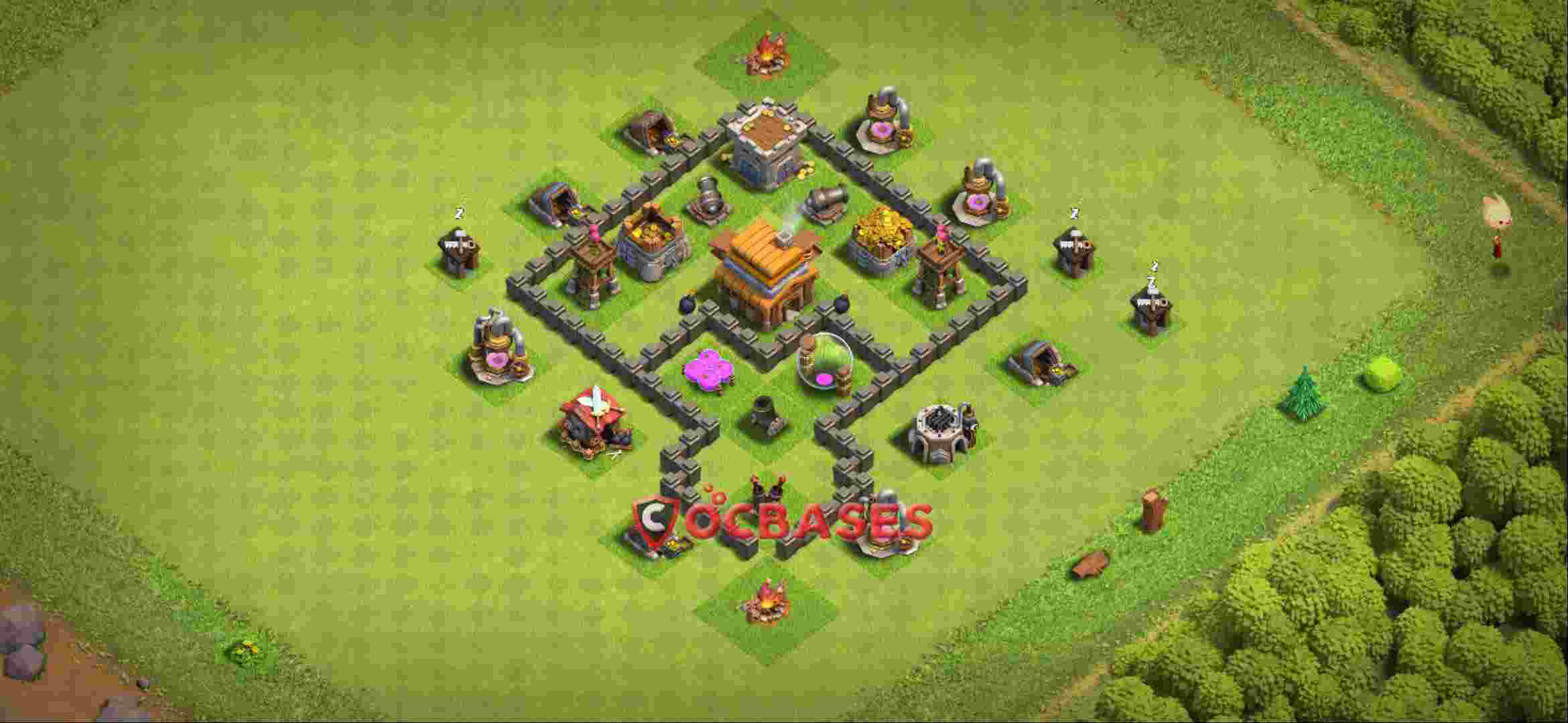 Town Hall 4 Base -farming – Layout id: r8fax base layout