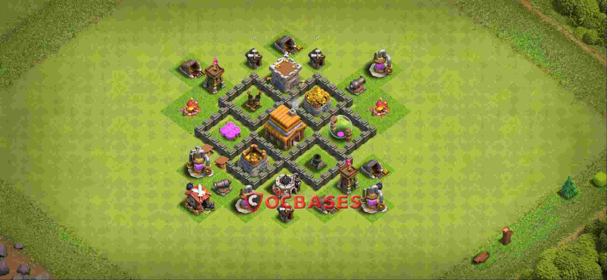 Town Hall 4 Base -farming – Layout id: zjbax base layout