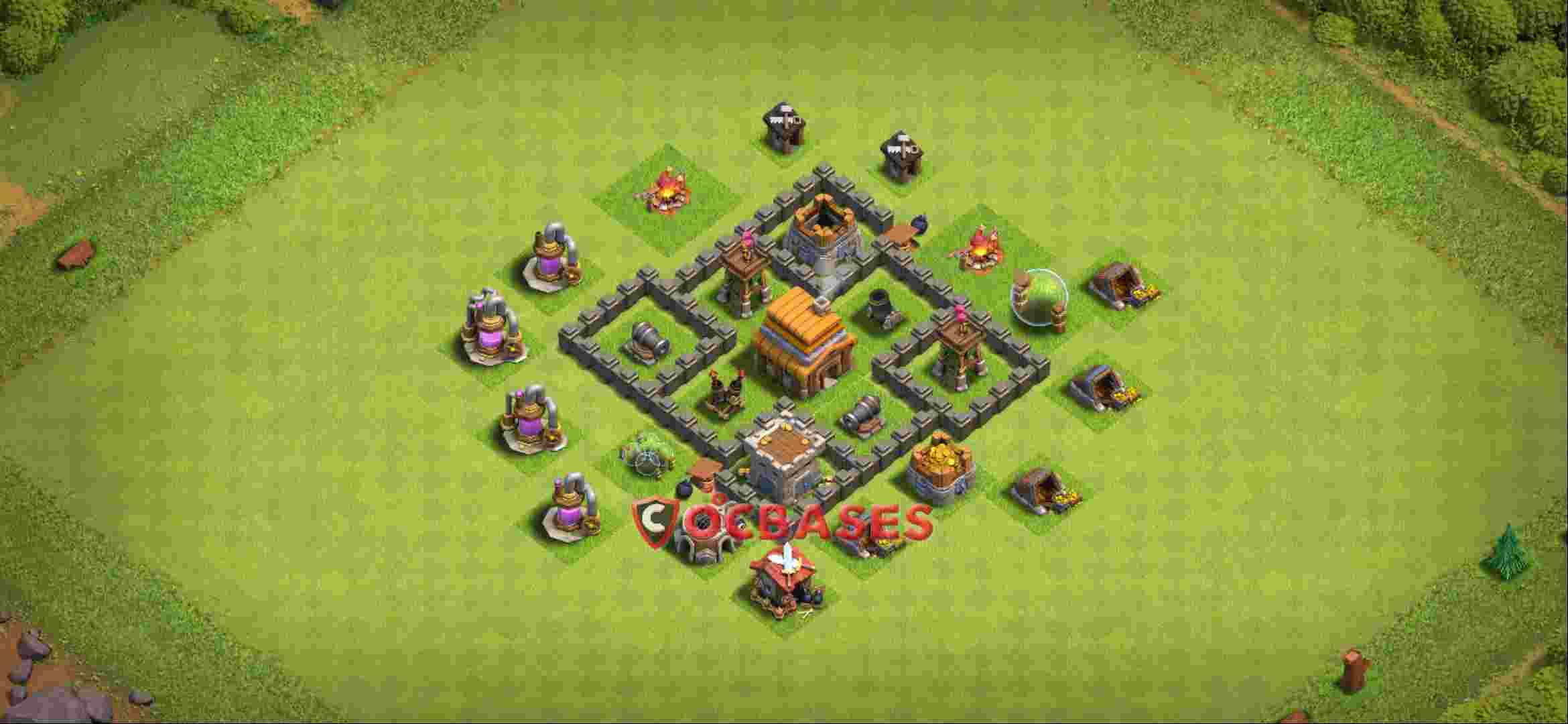 Town Hall 4 Base -farming – Layout id: 5nboa base layout