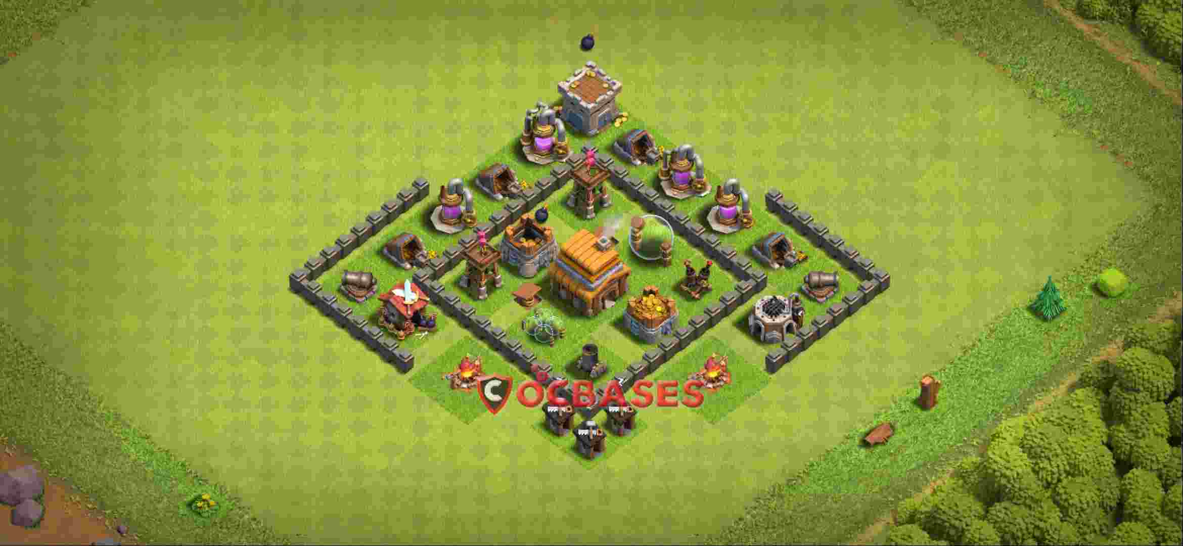 Town Hall 4 Base -farming – Layout id: 2c0i1 base layout