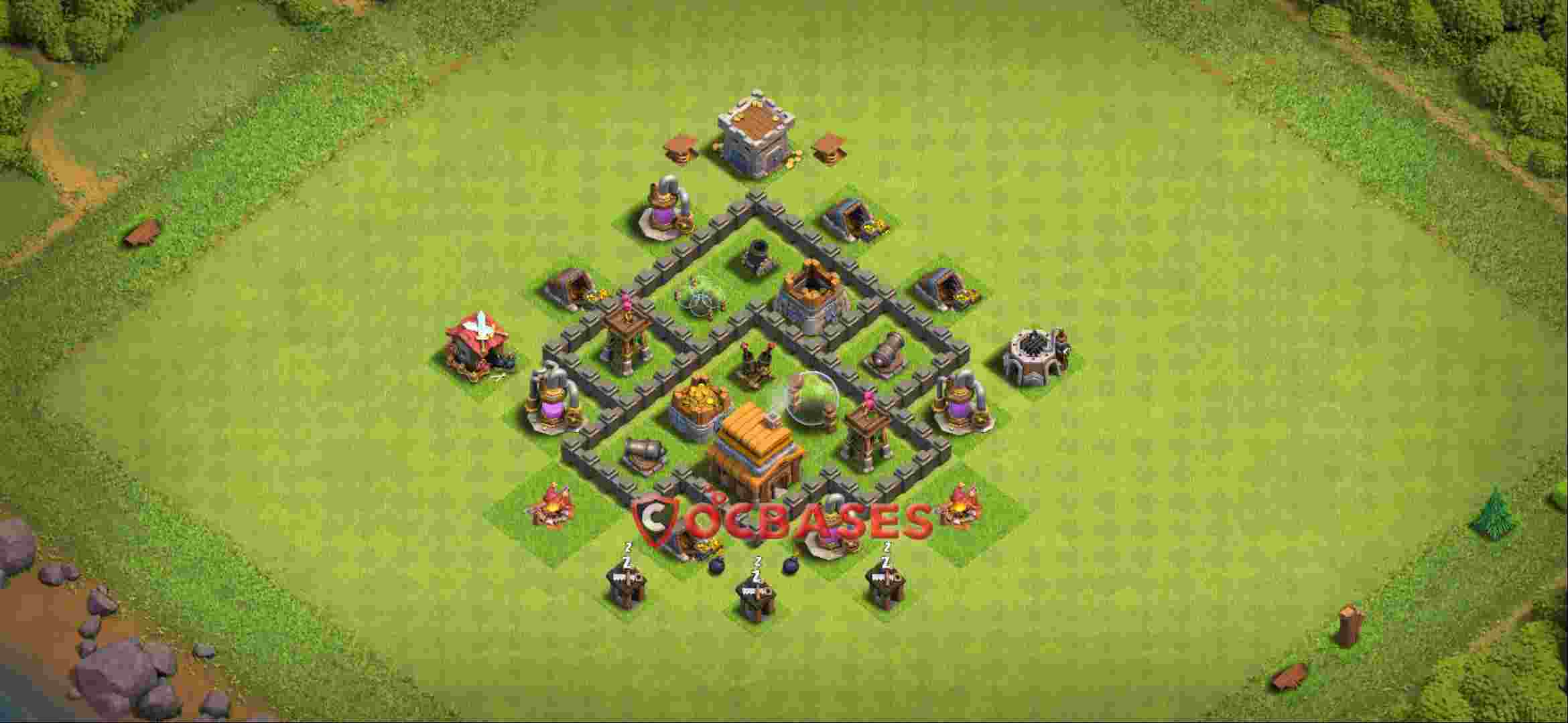 Town Hall 4 Base -farming – Layout id: bshk2 base layout