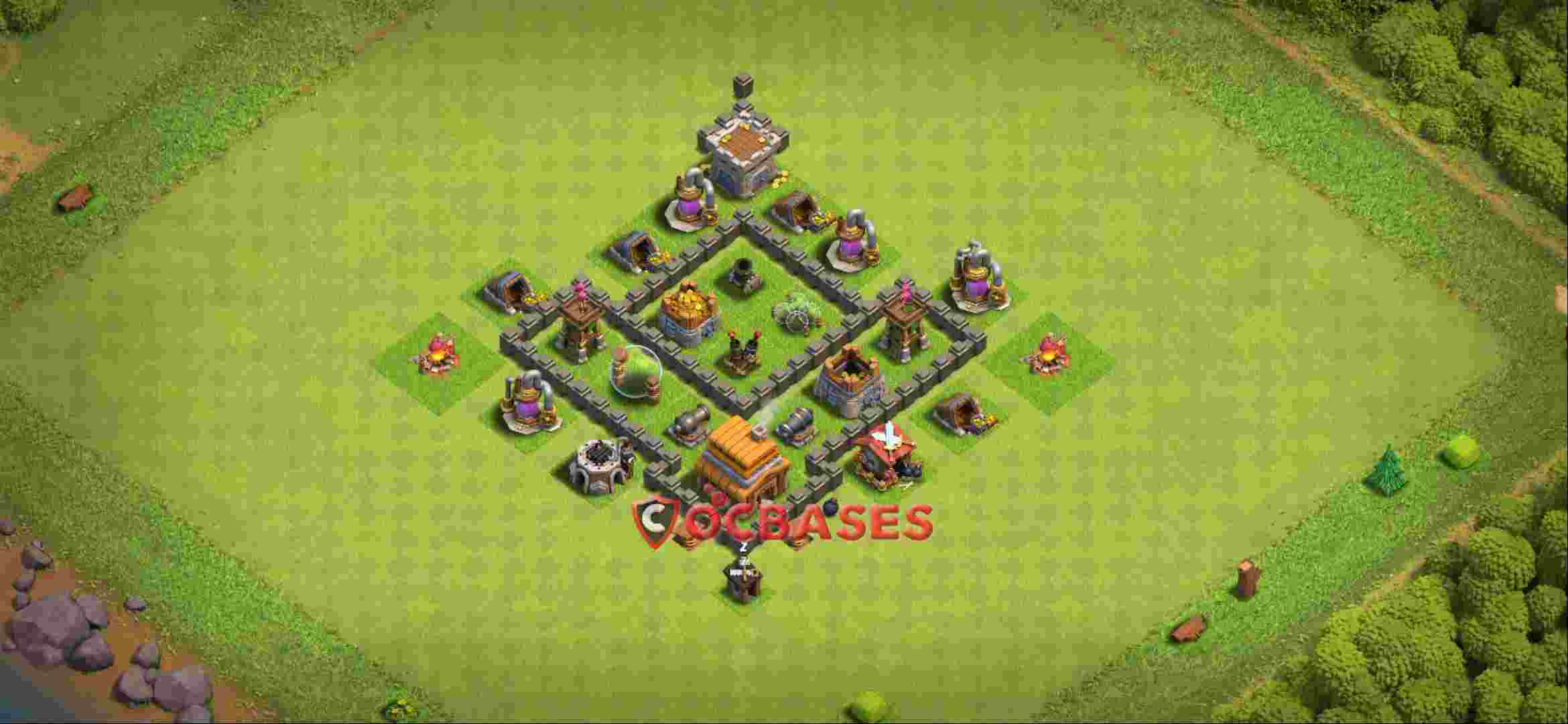 Town Hall 4 Base -farming – Layout id: o58cb base layout