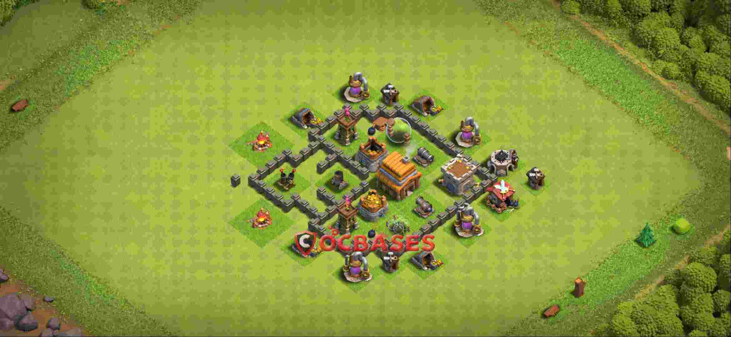 Town Hall 4 Base -farming – Layout id: 6kb6u base layout