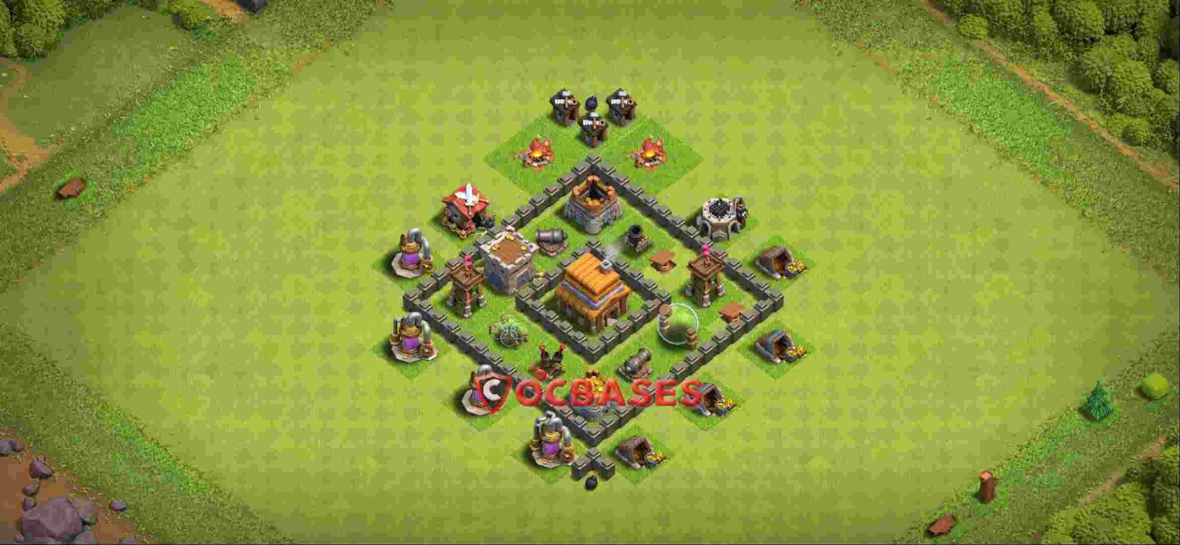 Town Hall 4 Base -farming – Layout id: 0g0qn base layout