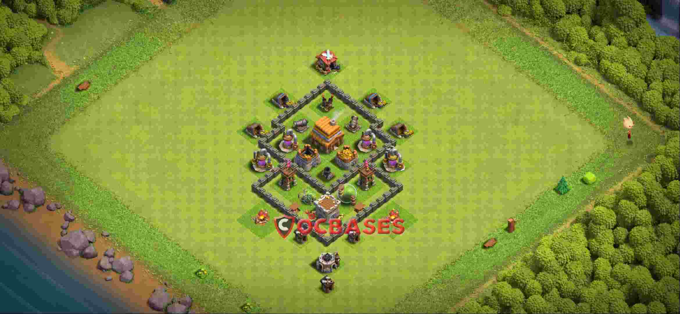 Town Hall 4 Base -farming – Layout id: ni7zu base layout