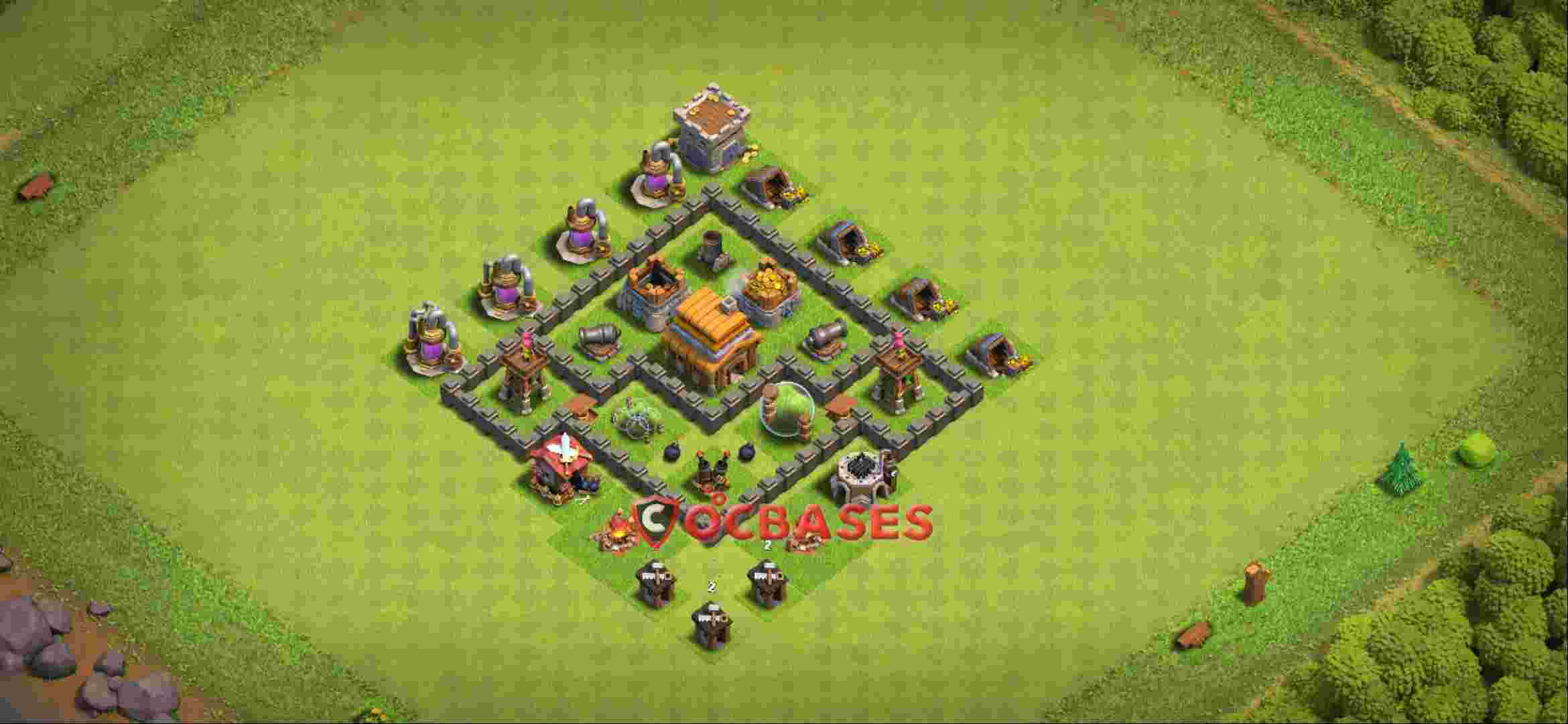 Town Hall 4 Base -farming – Layout id: 28bf7 base layout