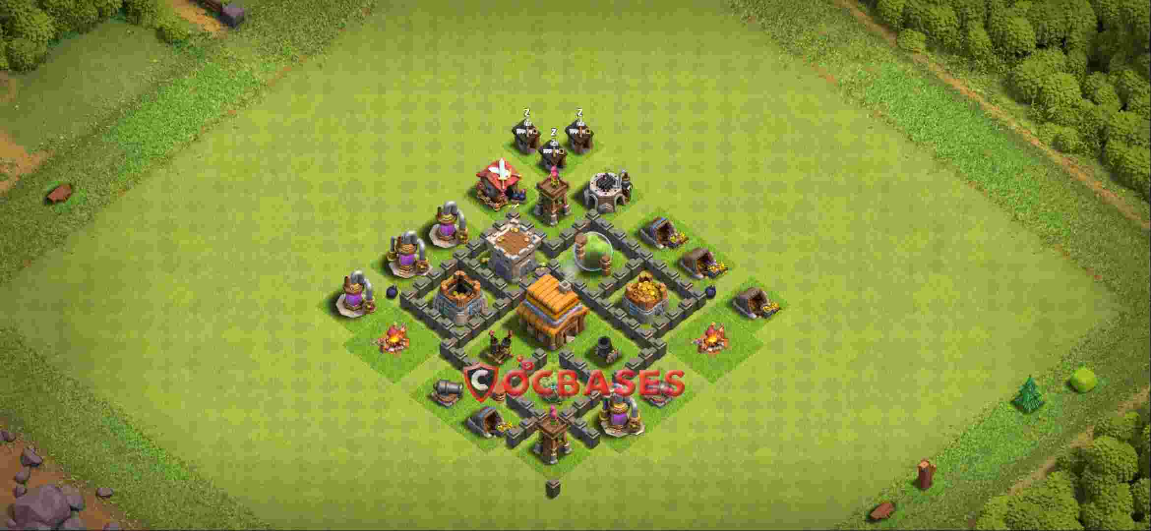 Town Hall 4 Base -farming – Layout id: 27kty base layout