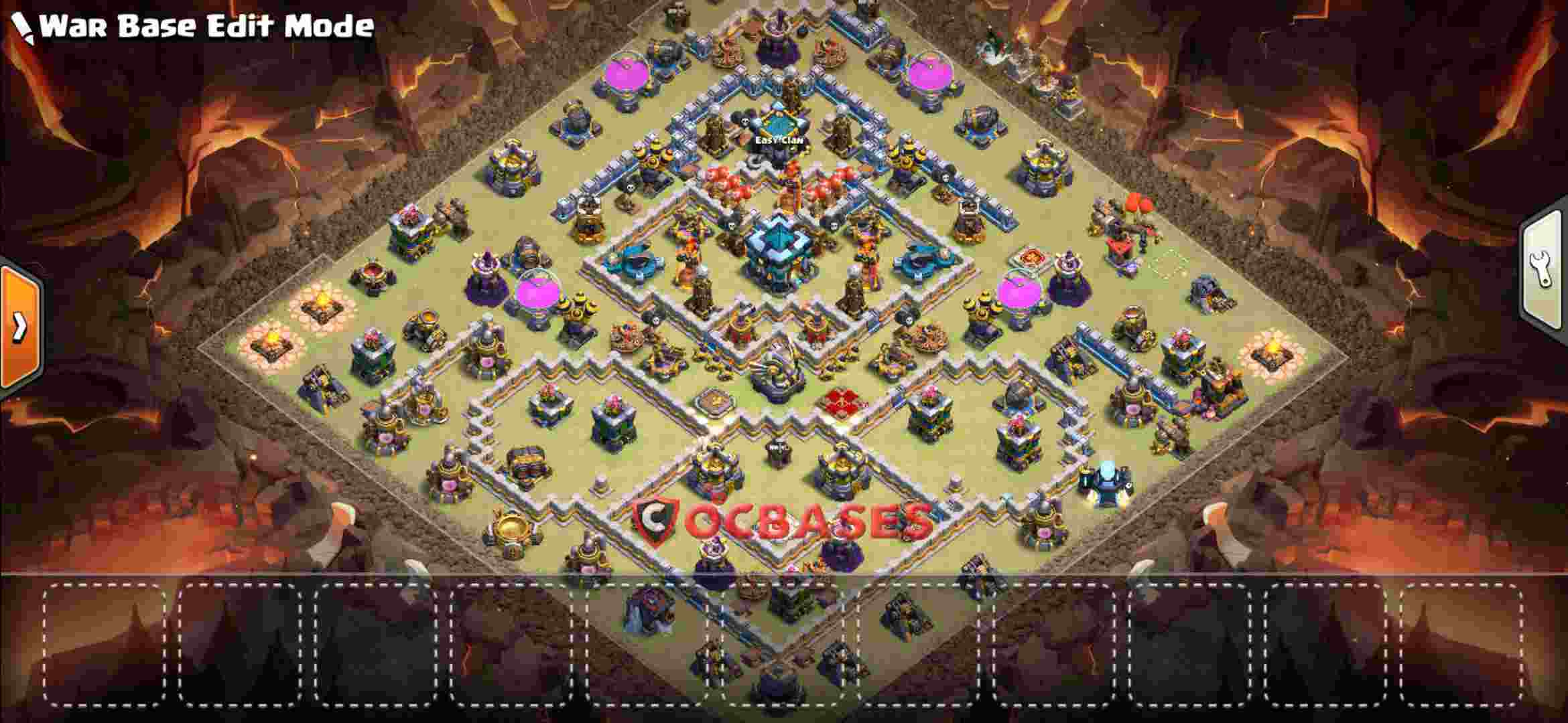 Town Hall 13 Base -hybrid – Layout id: 96knr base layout