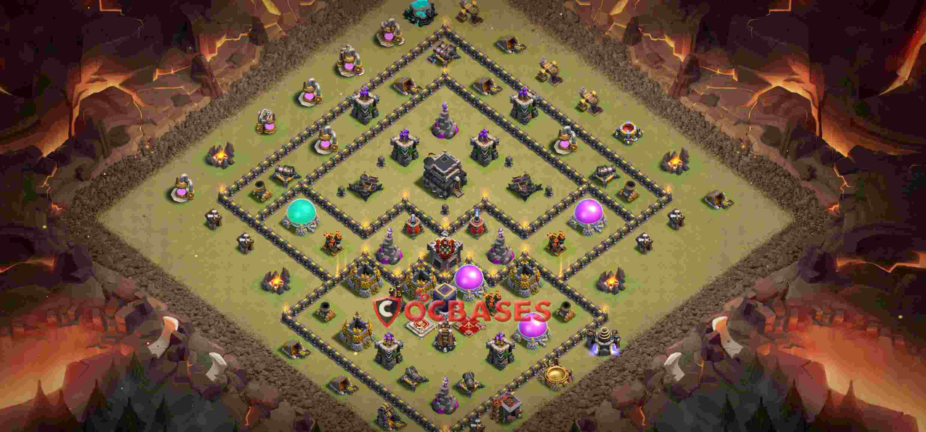 Town Hall 9 Base -war – Layout id: m7tes base layout, image 1