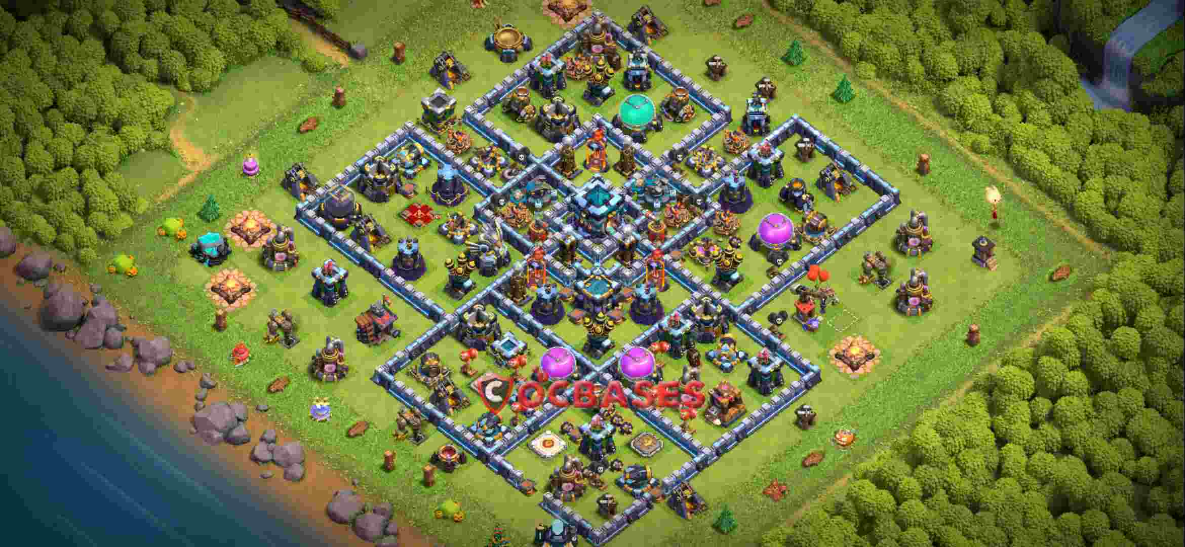 Town Hall 13 Base – Layout id: 9htvs base layout