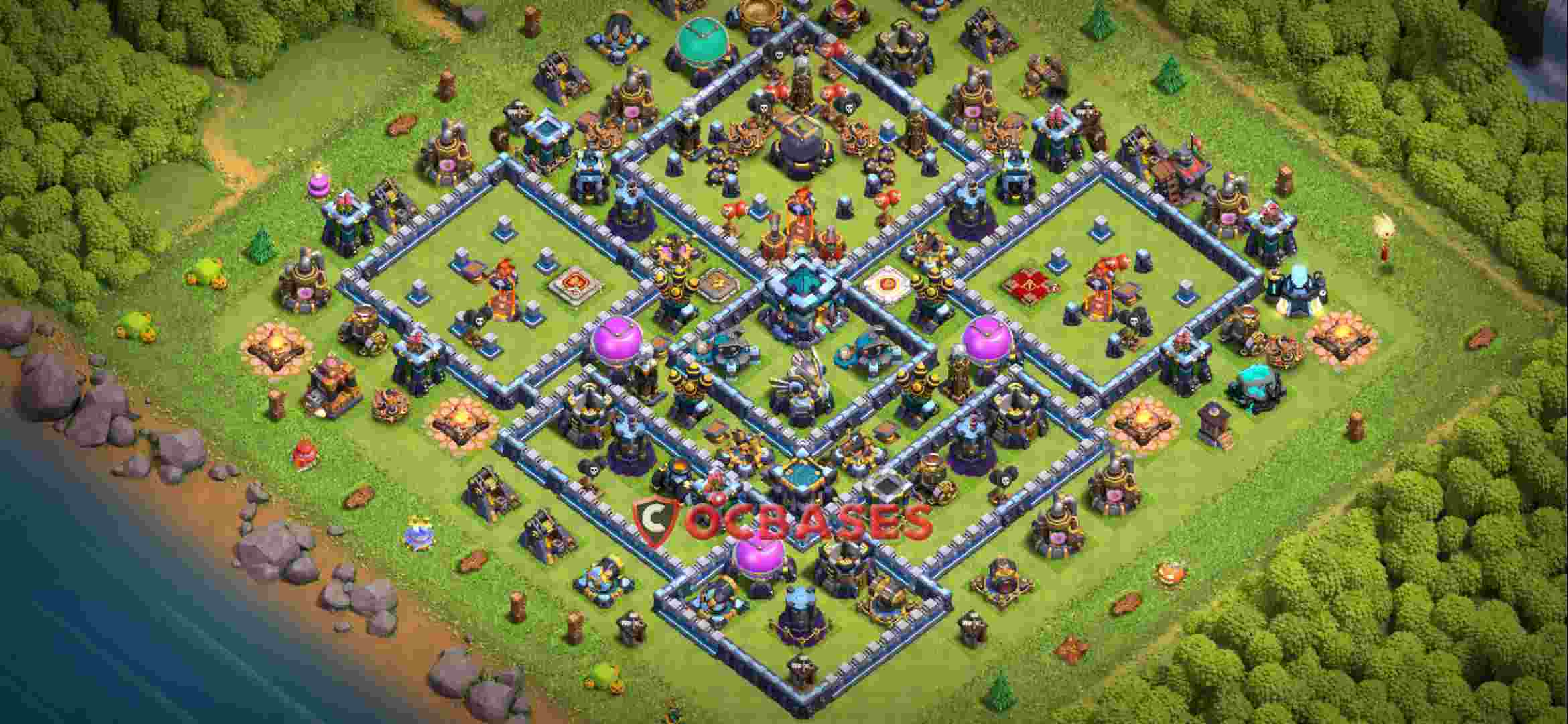 Town Hall 13 Base – Layout id: uosns base layout