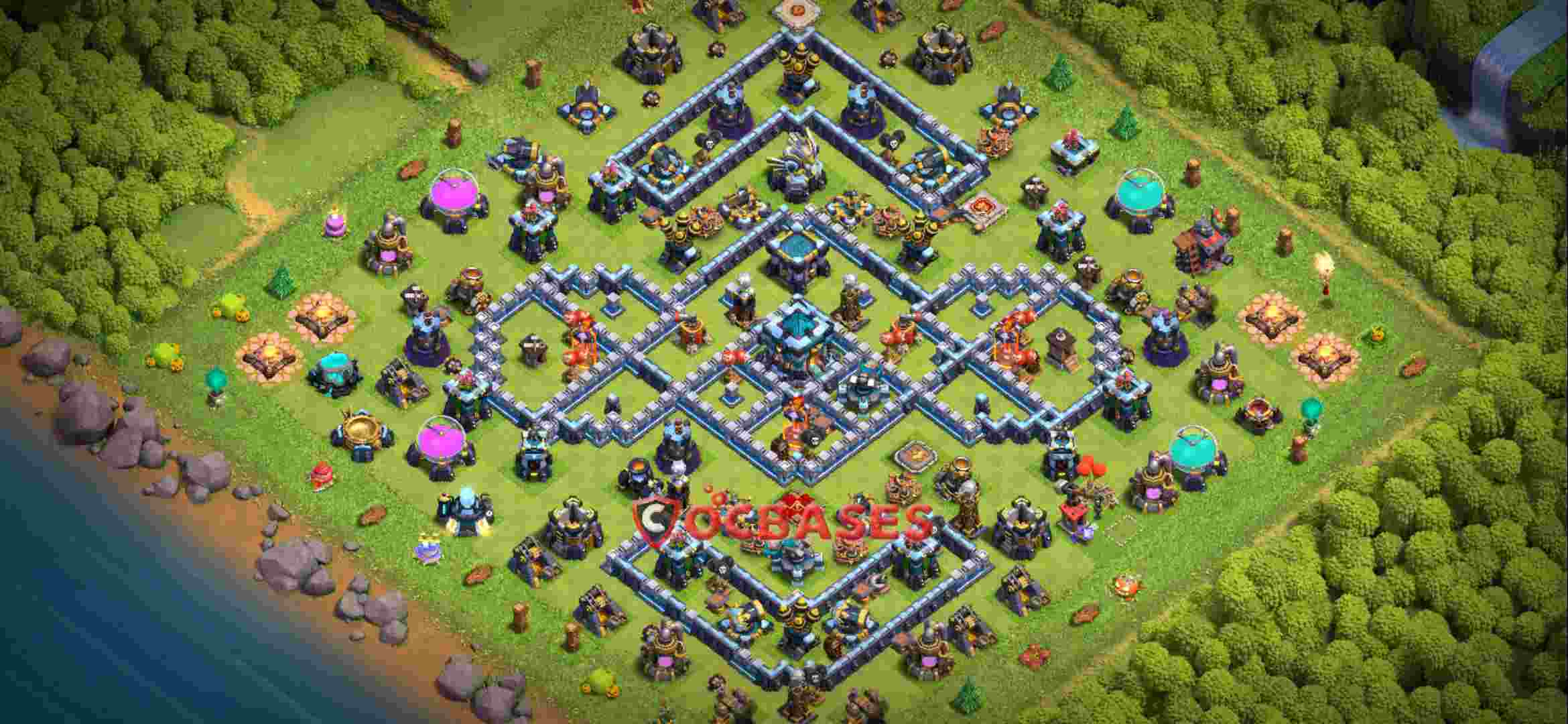 Town Hall 13 Base – Layout id: vtxvv base layout