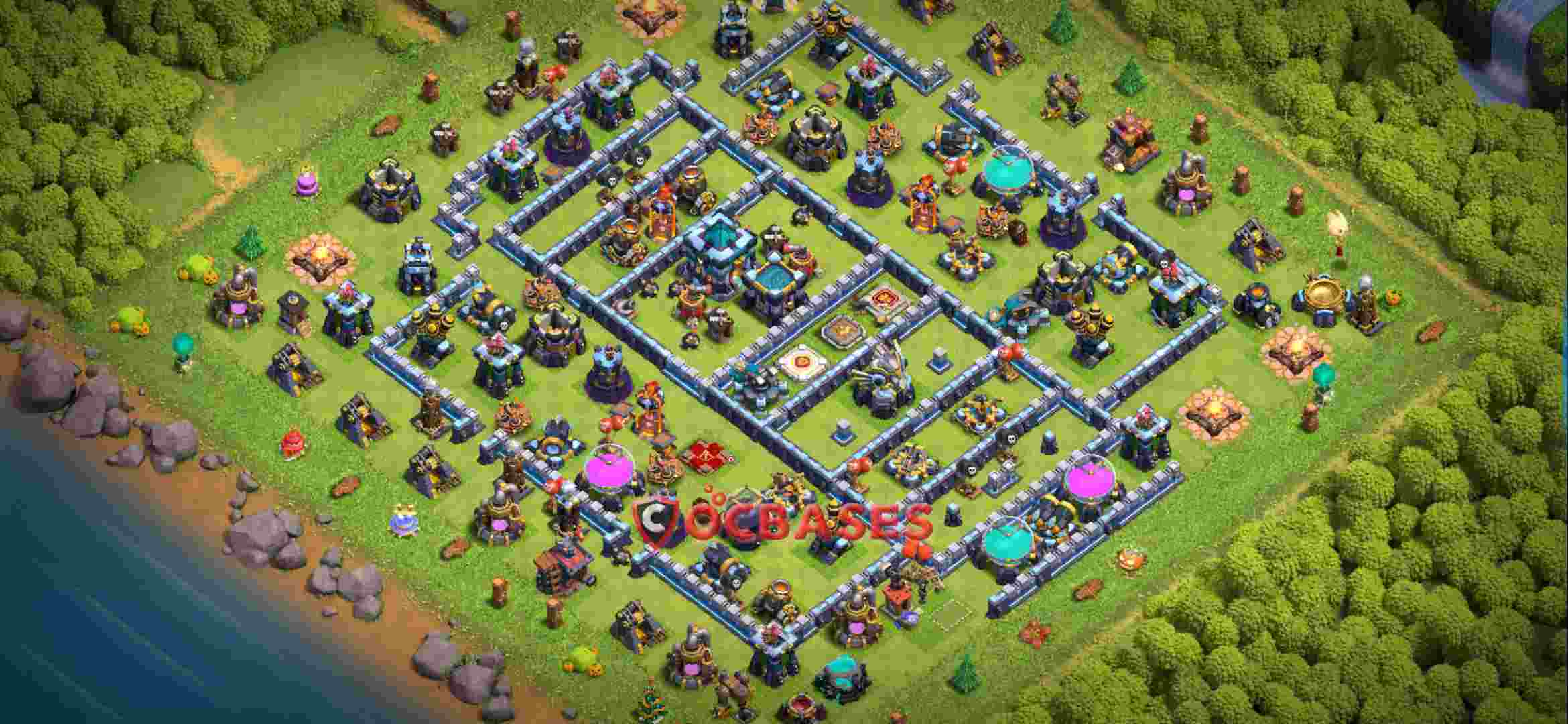 Town Hall 13 Base – Layout id: h4x5s base layout