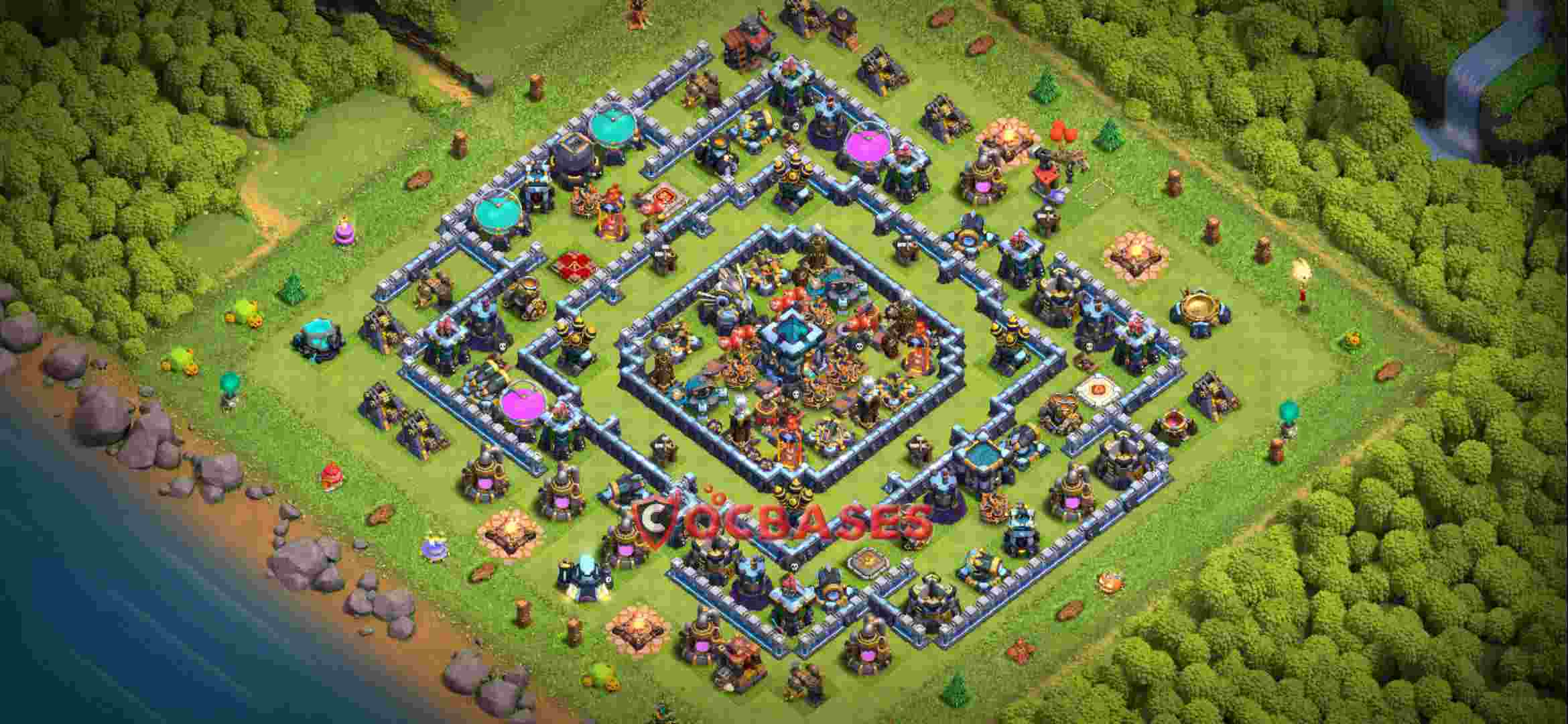 Town Hall 13 Base – Layout id: qpe0g base layout