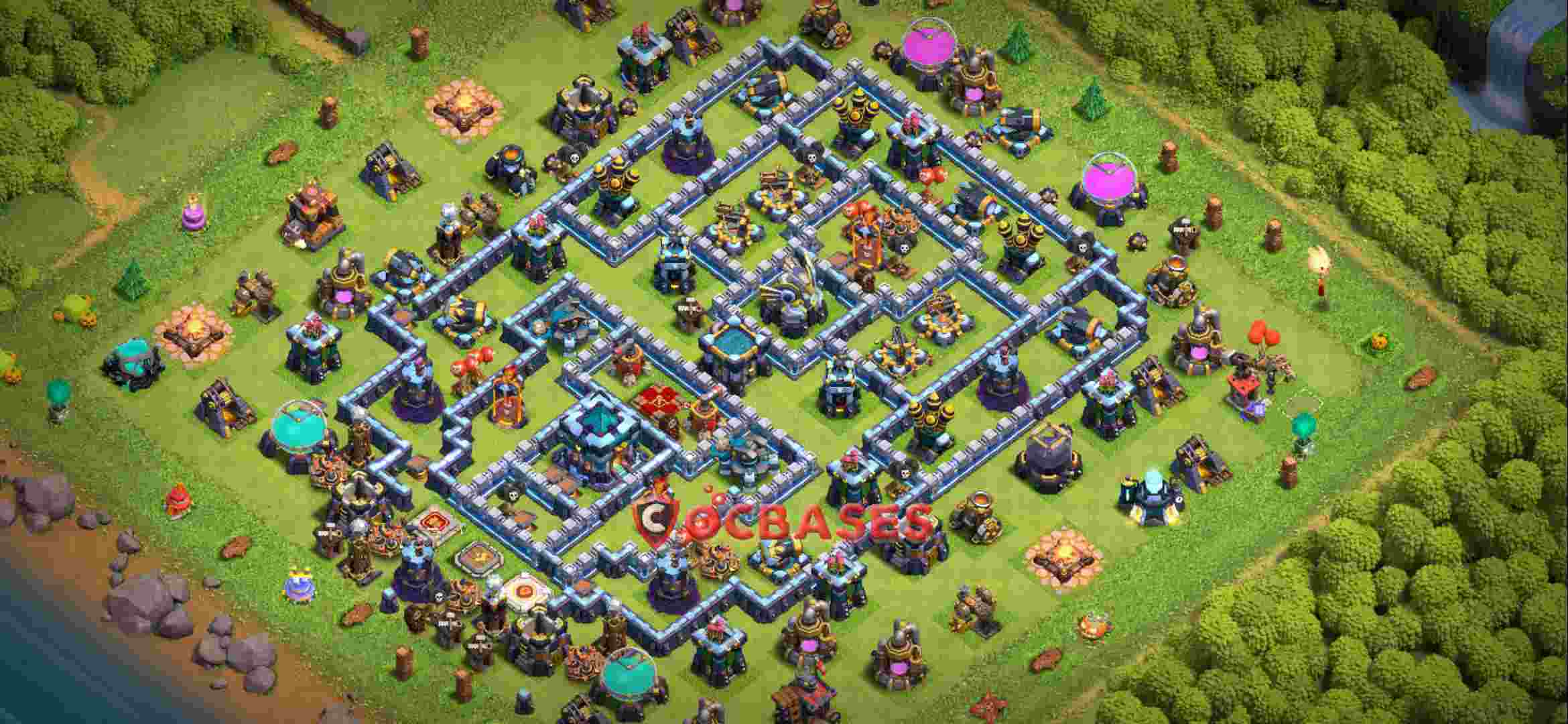 Town Hall 13 Base – Layout id: 9c2bf base layout