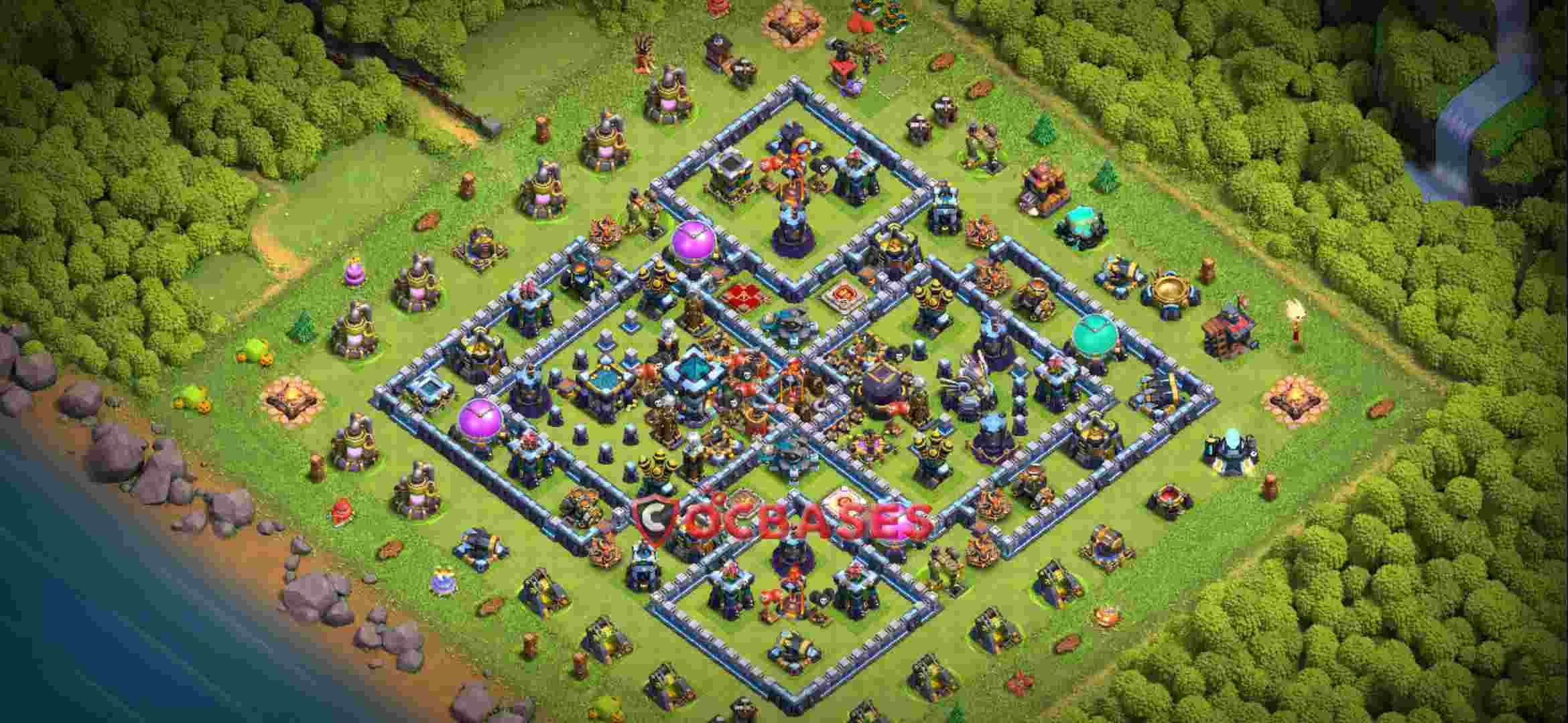 Town Hall 13 Base – Layout id: a6g1z base layout