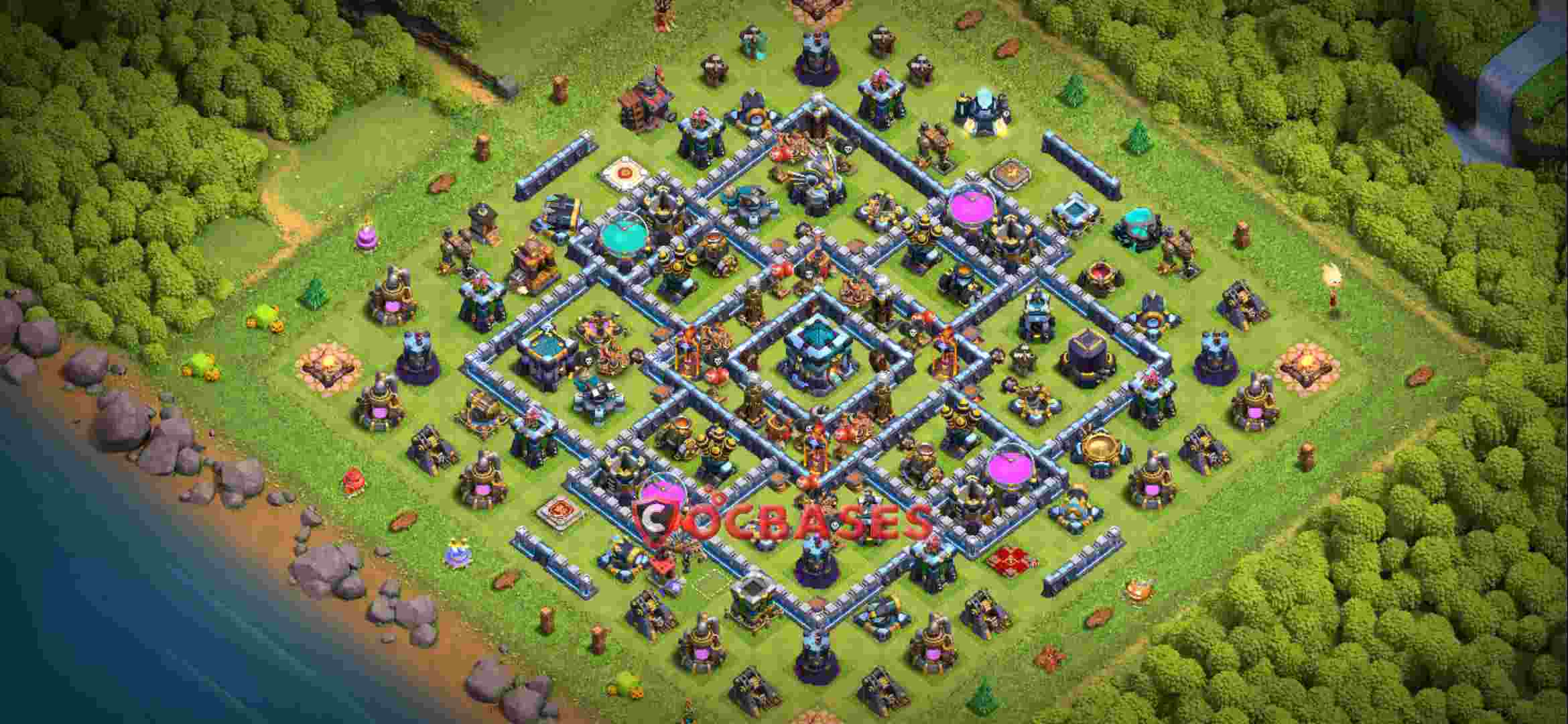 Town Hall 13 Base – Layout id: c5v8n base layout