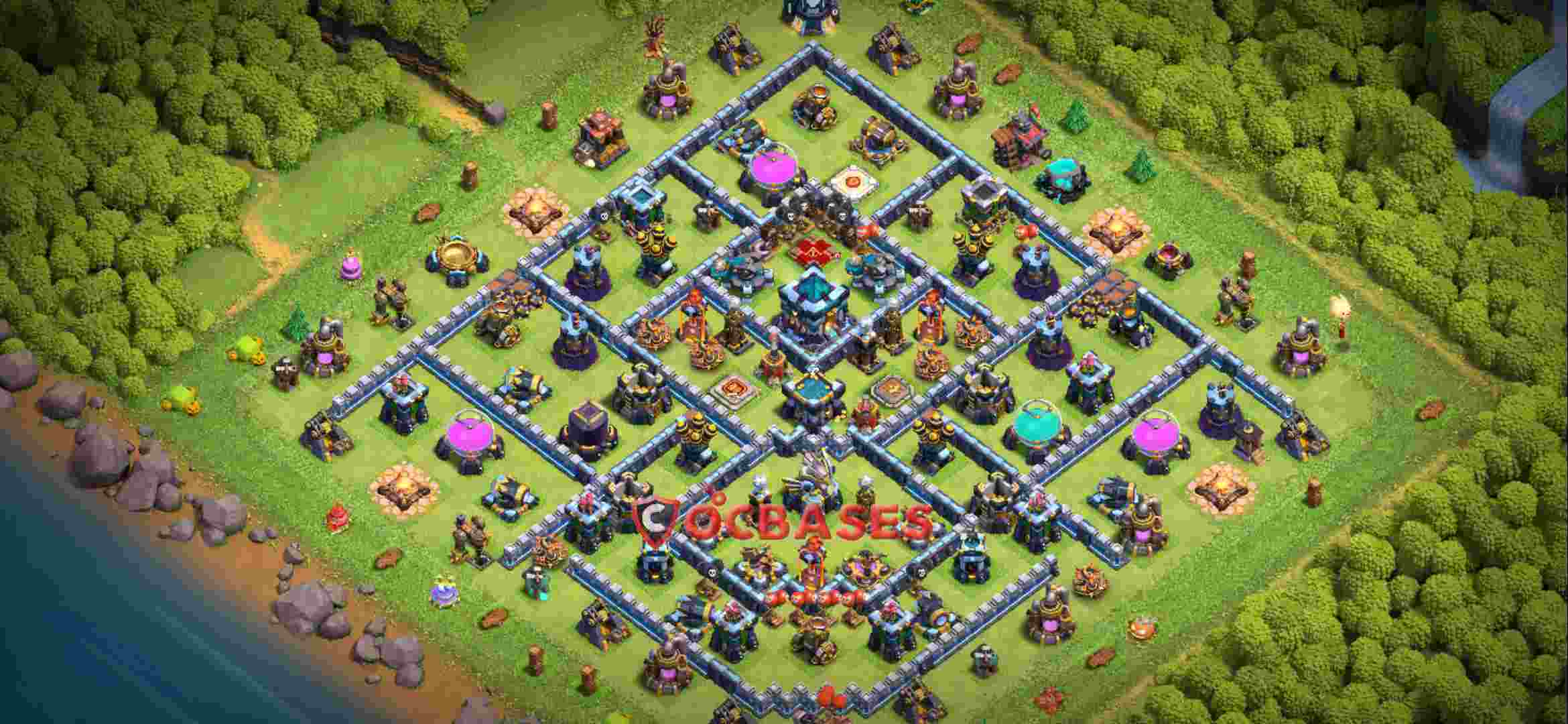 Town Hall 13 Base – Layout id: 194oq base layout