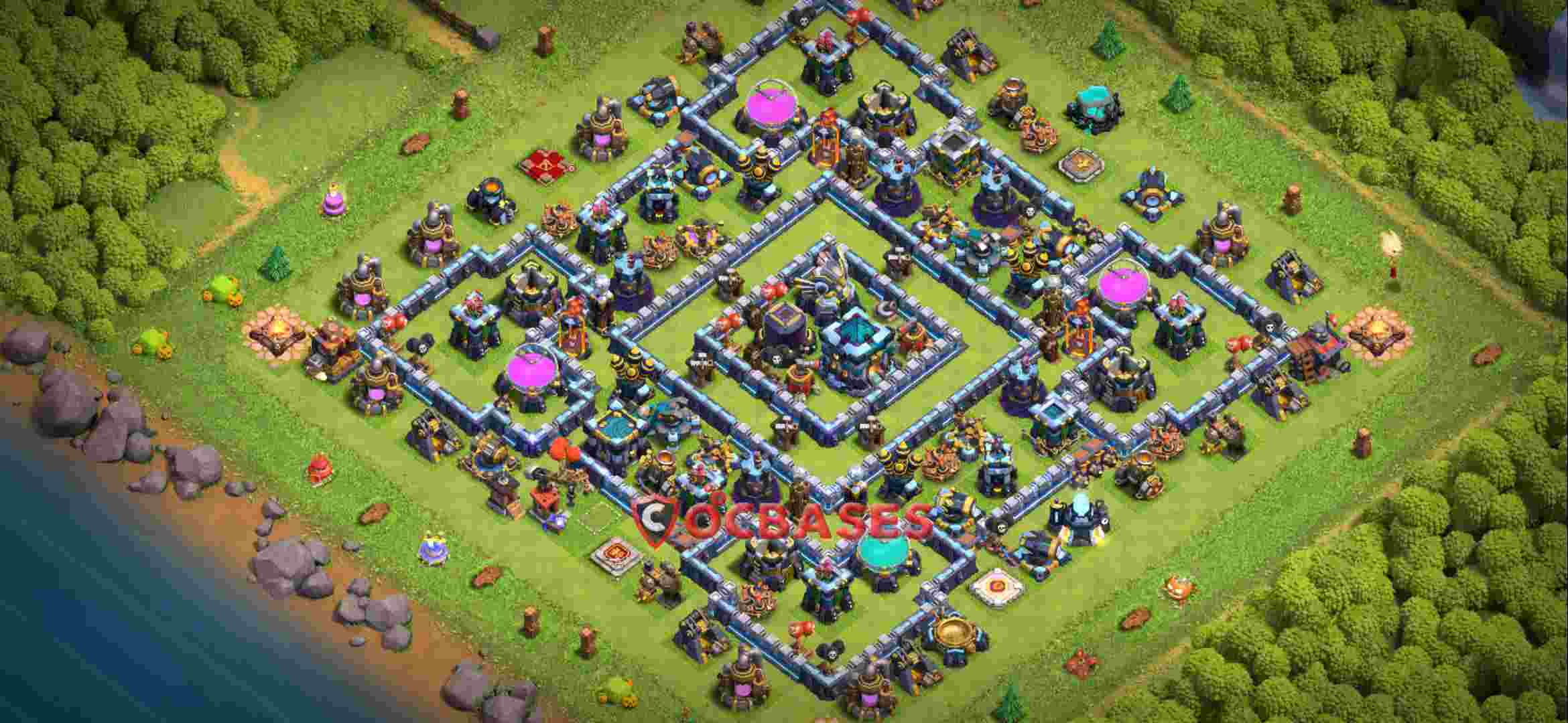 Town Hall 13 Base – Layout id: 40tbg base layout