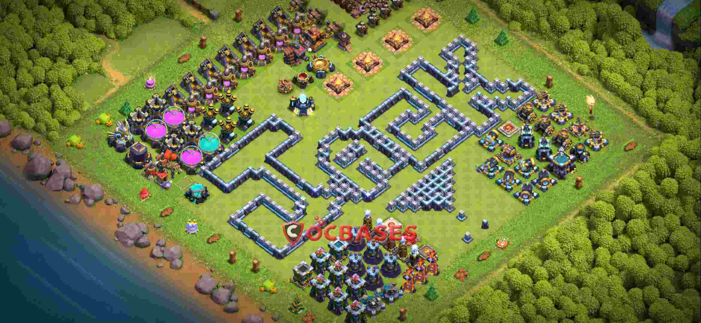 Town Hall 13 Base – Layout id: 5a42g base layout