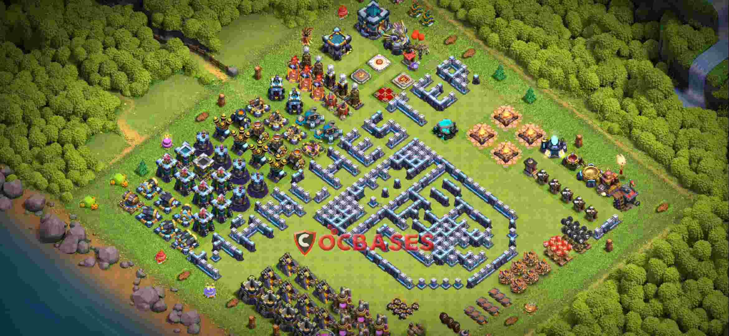 Town Hall 13 Base – Layout id: tibjd base layout
